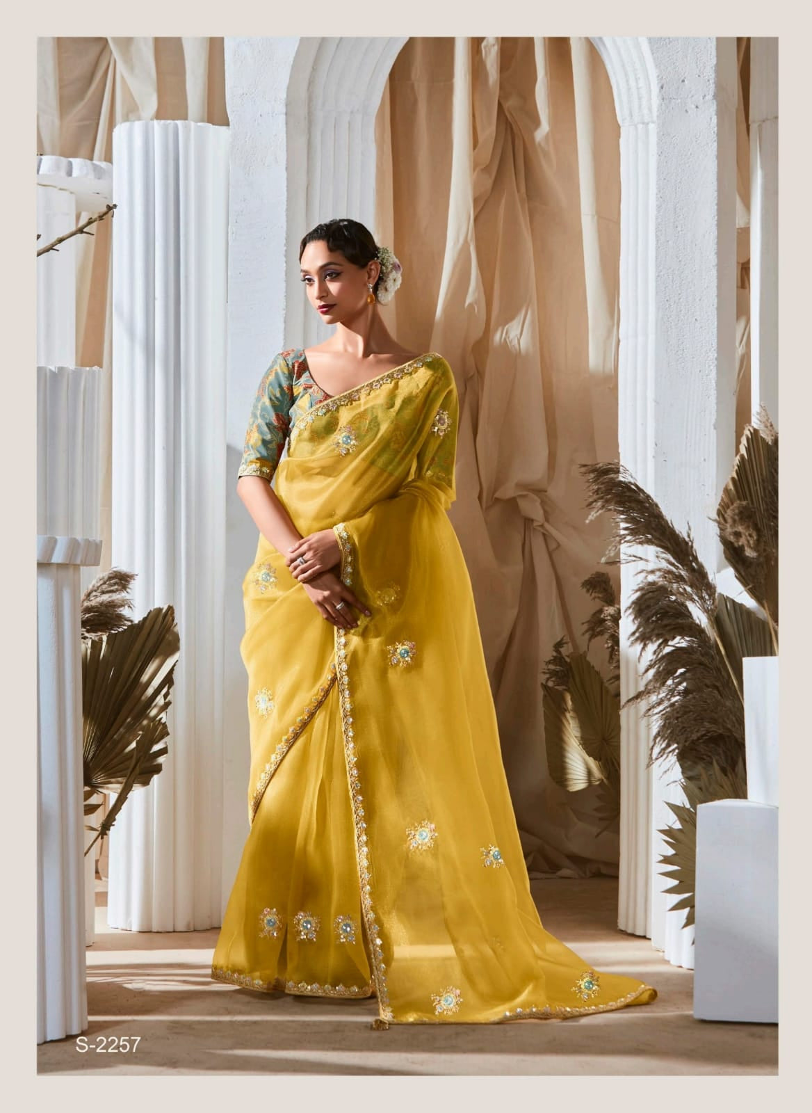 Lace Embroidered Georgette Fancy Saree