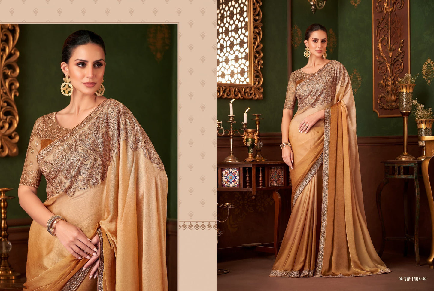 Heavy Embroidery Party Wear Saree