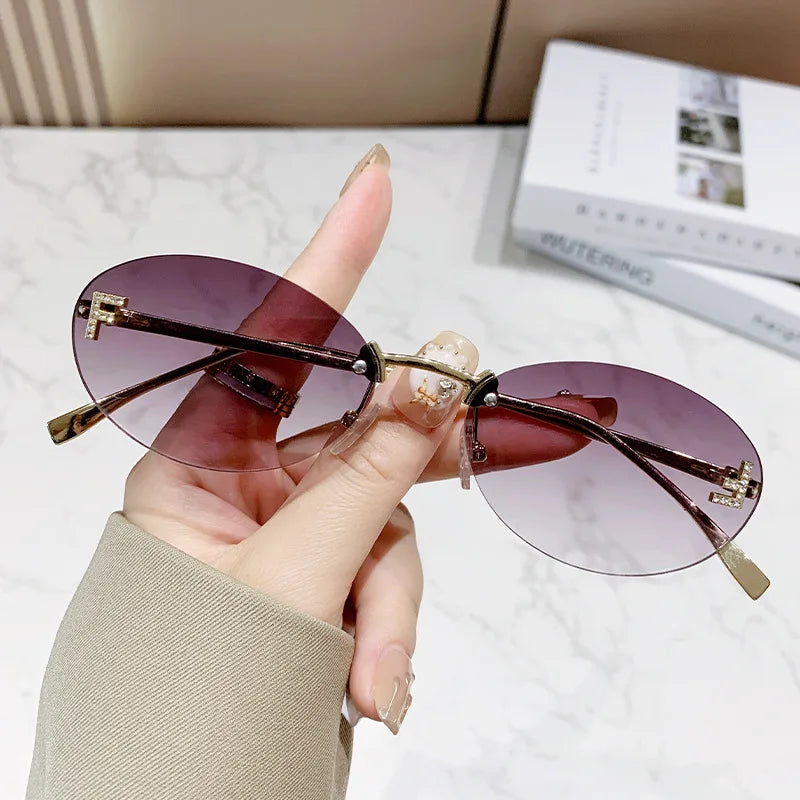 Frameless metal sunglasses for Women