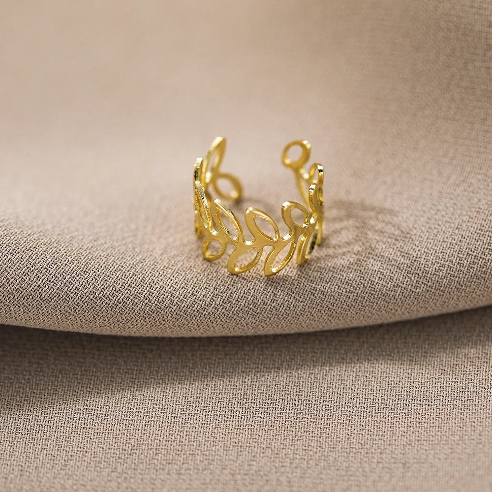 5Pcs/Lot Gold Color Leaves Non-Piercing Ear Cuff