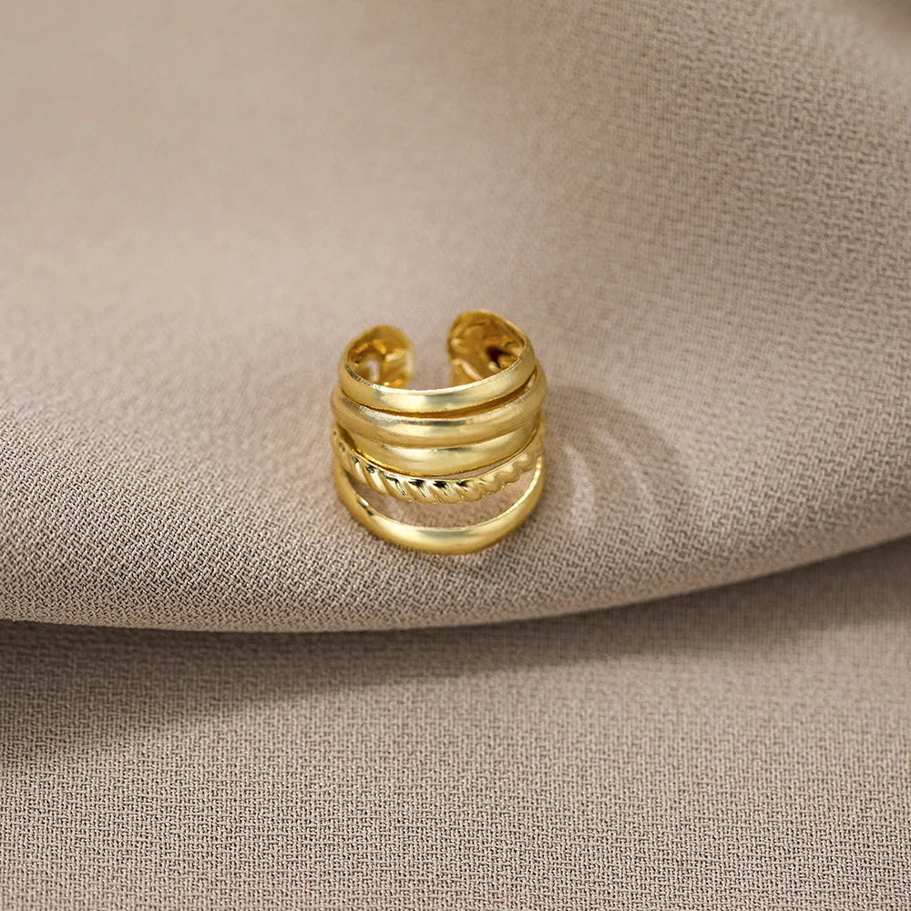 5Pcs/Lot Gold Color Leaves Non-Piercing Ear Cuff