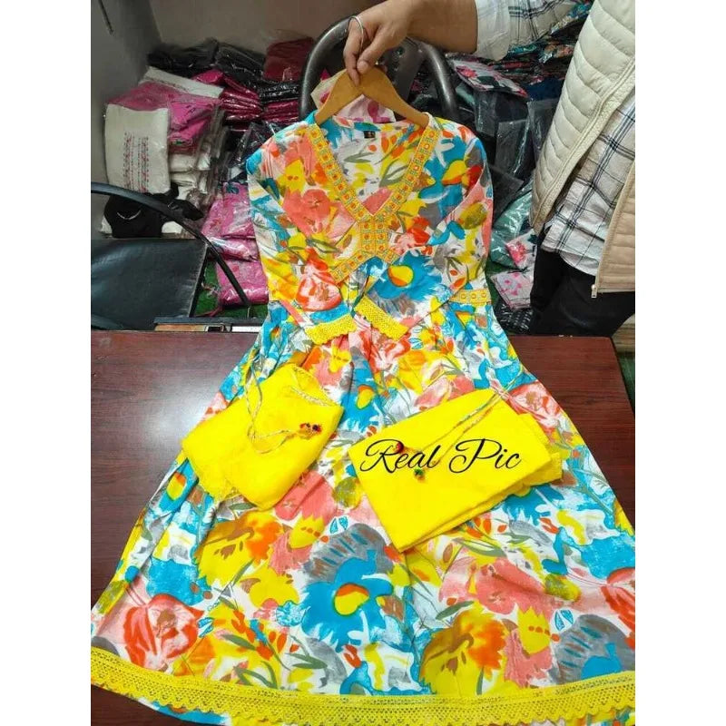 Yellow Partywear Suit Set