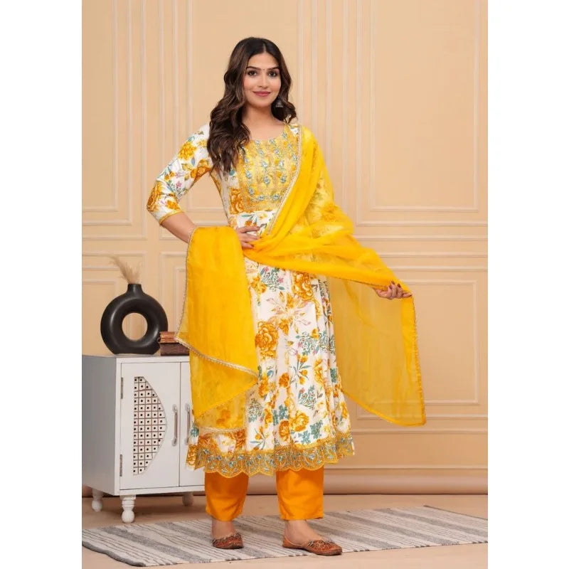 Partywear Long Anarkali Salwar Set