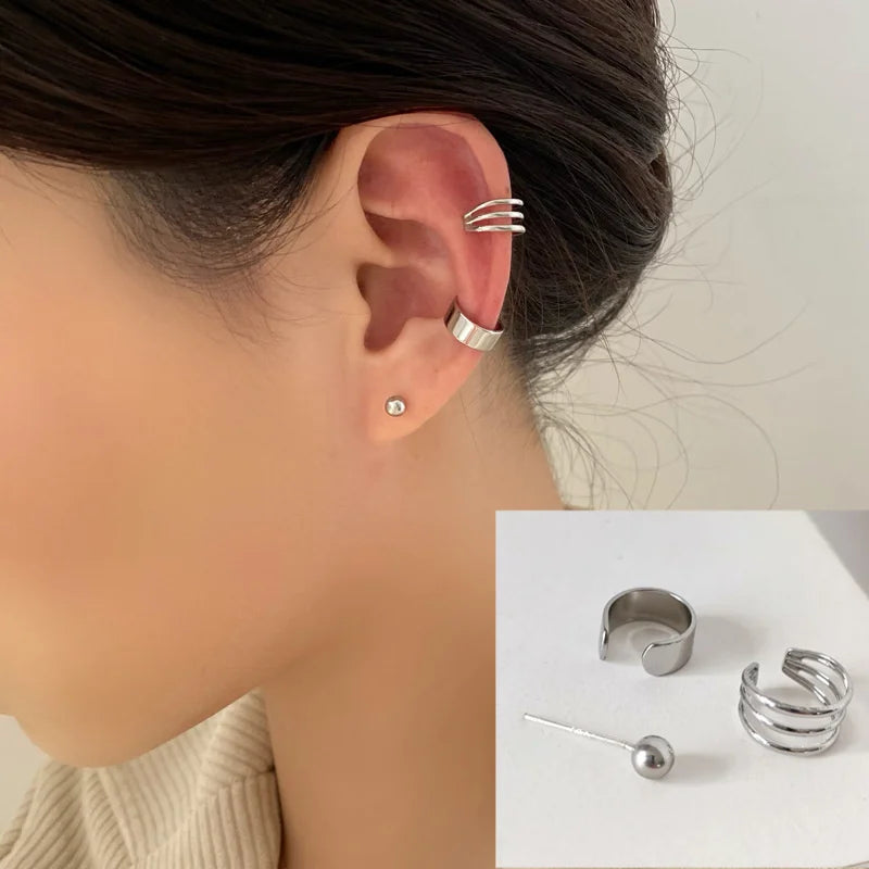 5Pcs/Lot Gold Color Leaves Non-Piercing Ear Cuff