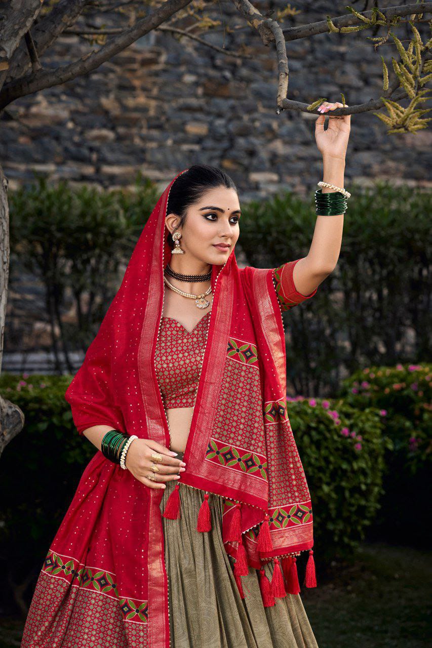Model wearing Tussar Silk