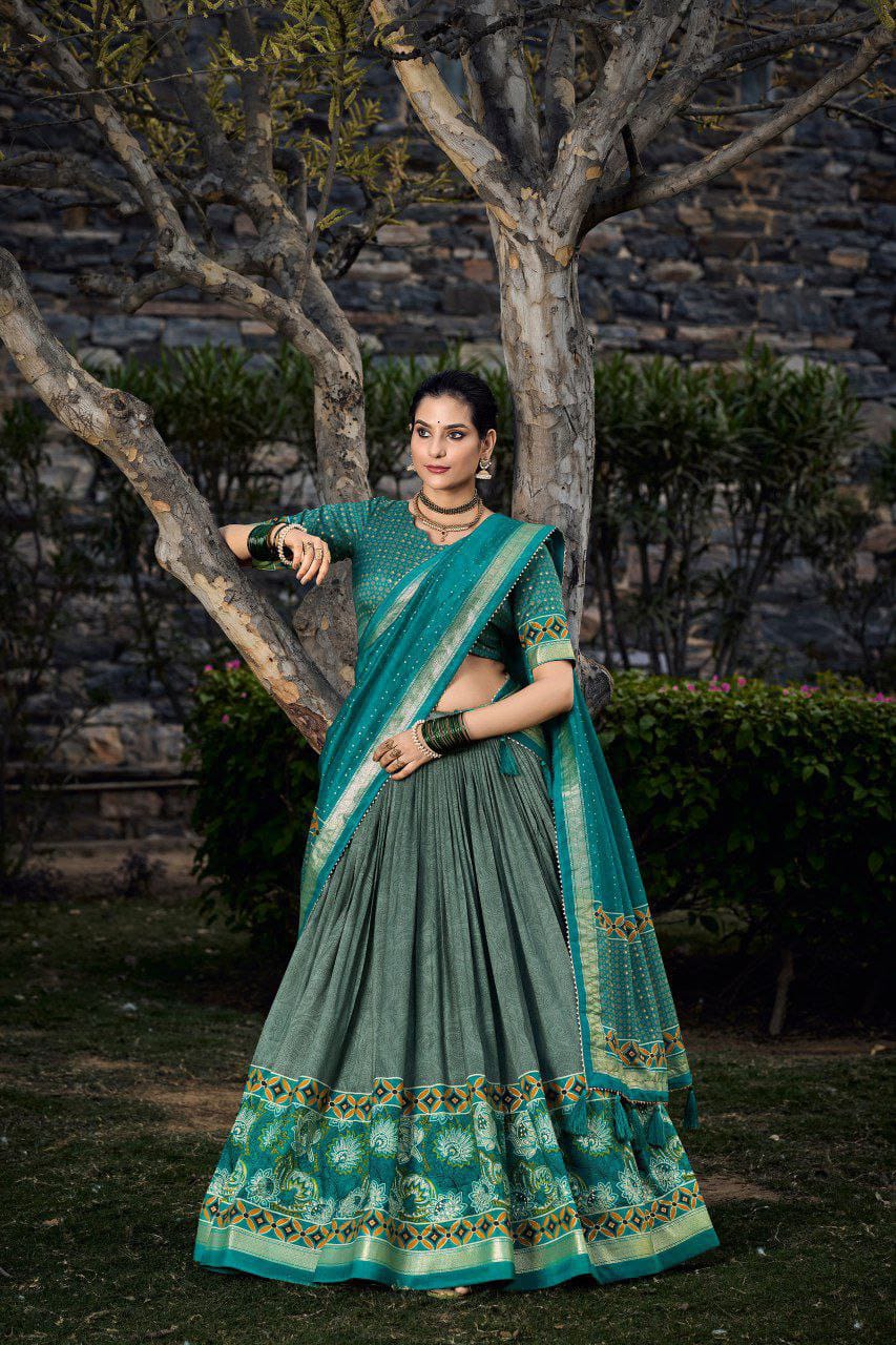 Model wearing Tussar Silk