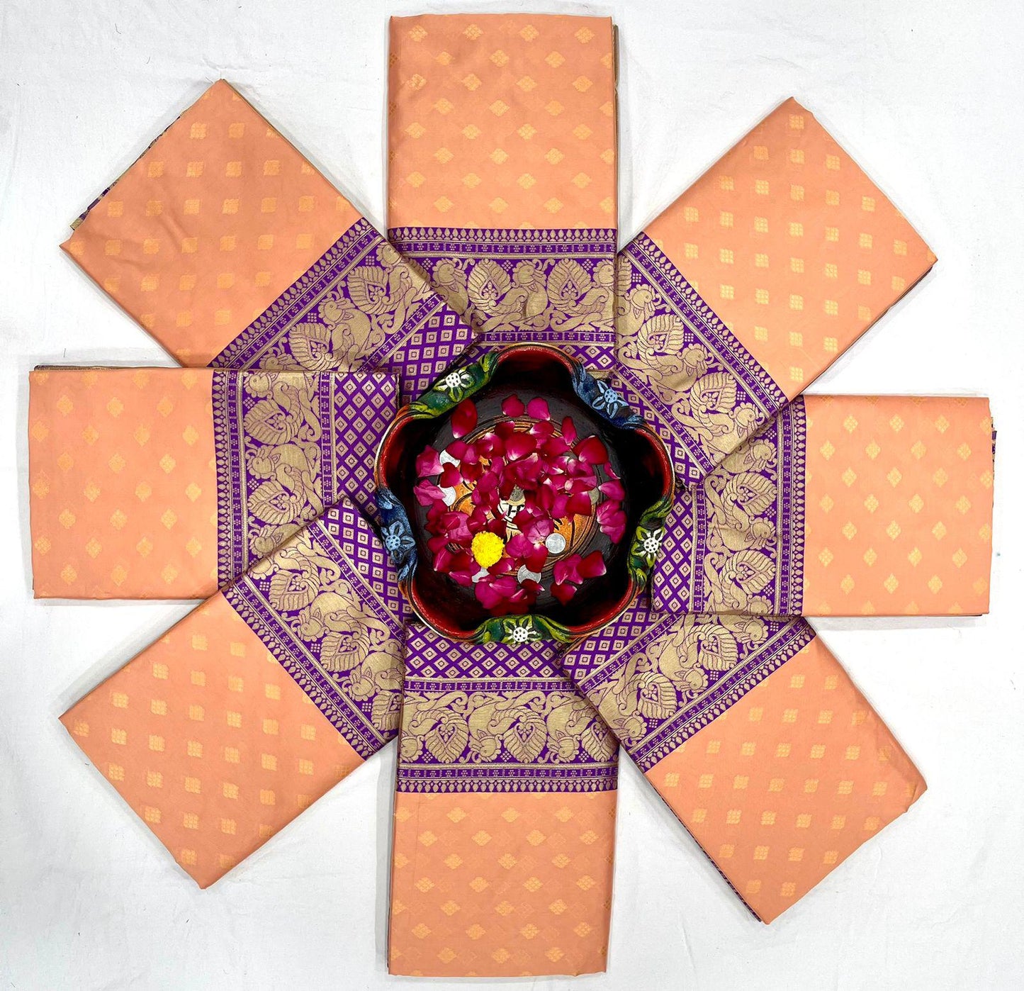 Jacquard Work Lichi Soft Silk Saree With Jari Weaving Border & Weaving Rich Pallu With Contrast Blouse