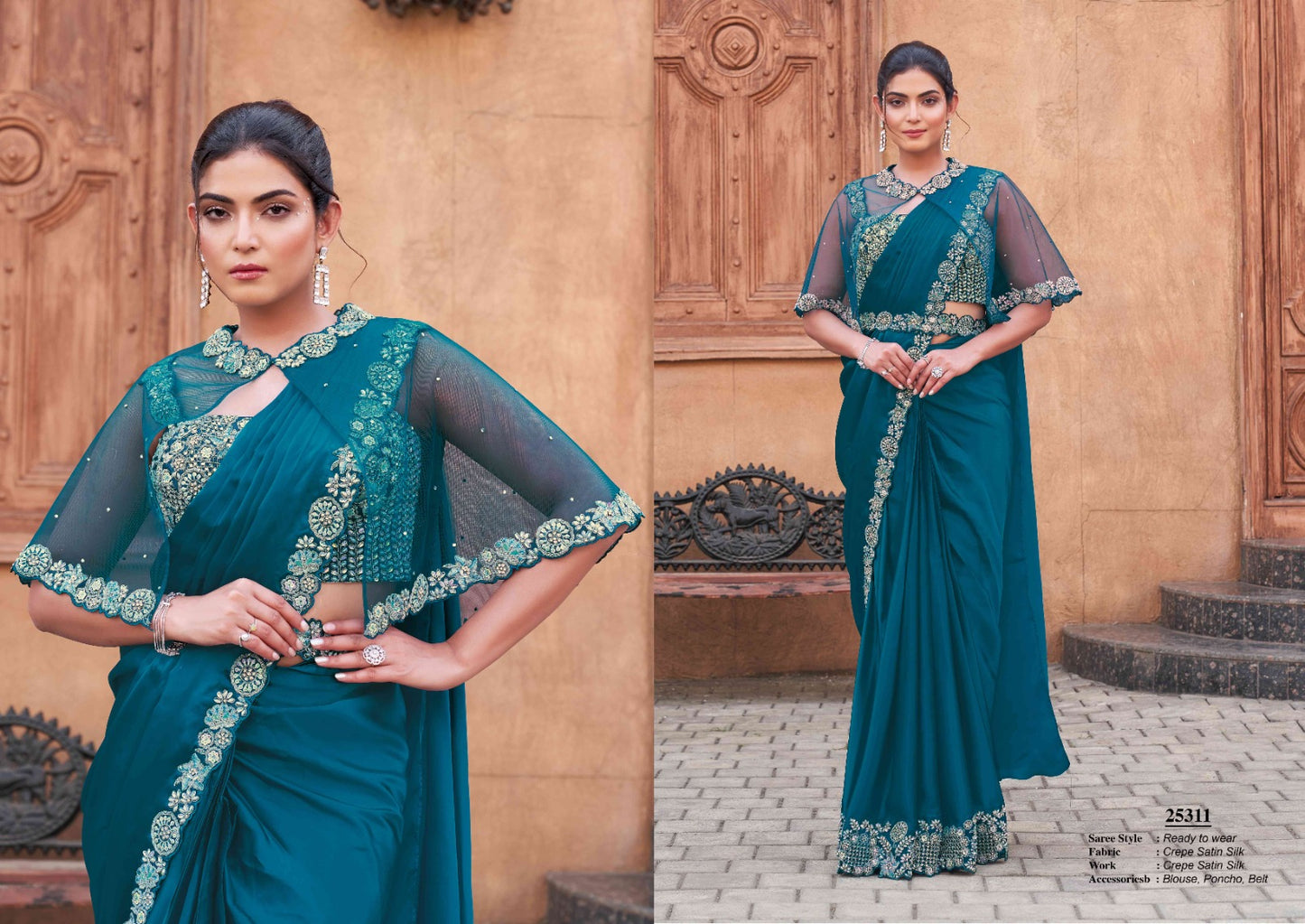 Embroidery Work Fancy Lace ready to Wear Saree