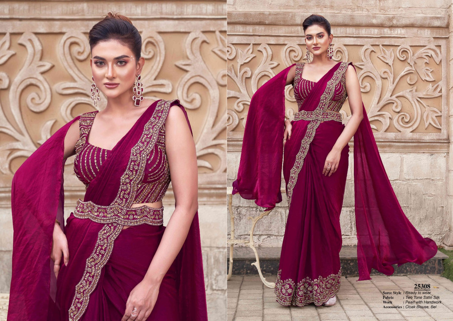 Embroidery Work Fancy Lace ready to Wear Saree