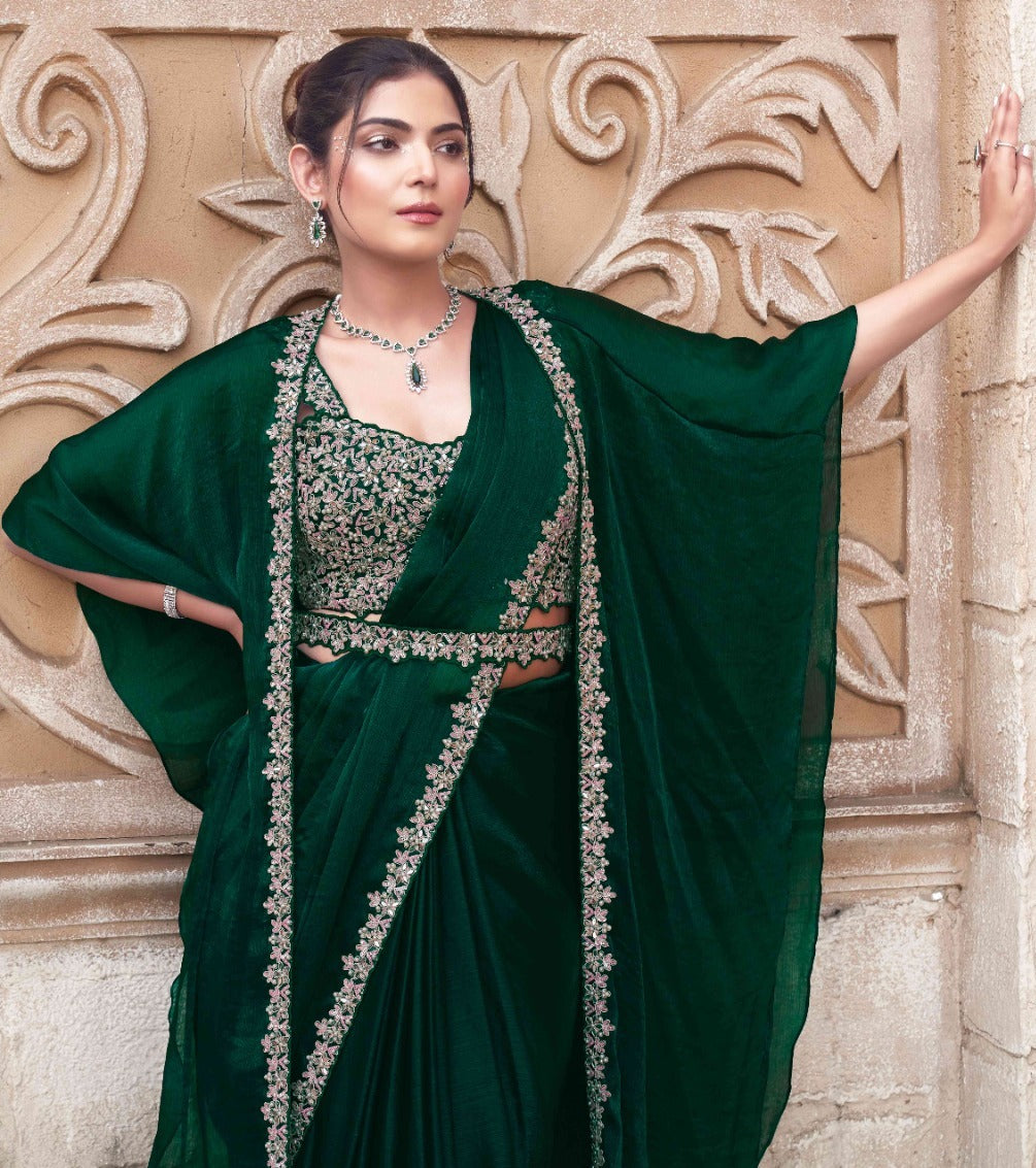 Embroidery Work Fancy Lace ready to Wear Saree