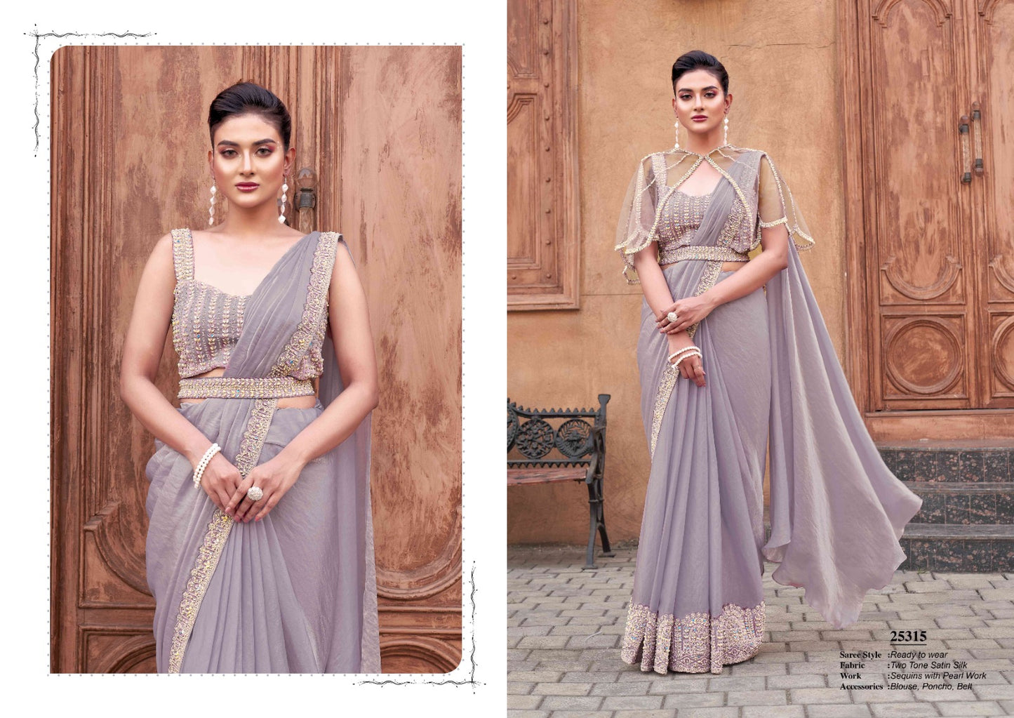 Embroidery Work Fancy Lace ready to Wear Saree