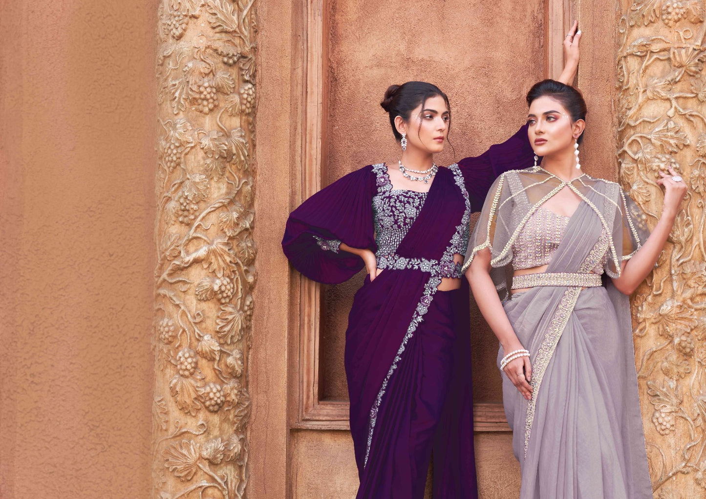 Embroidery Work Fancy Lace ready to Wear Saree
