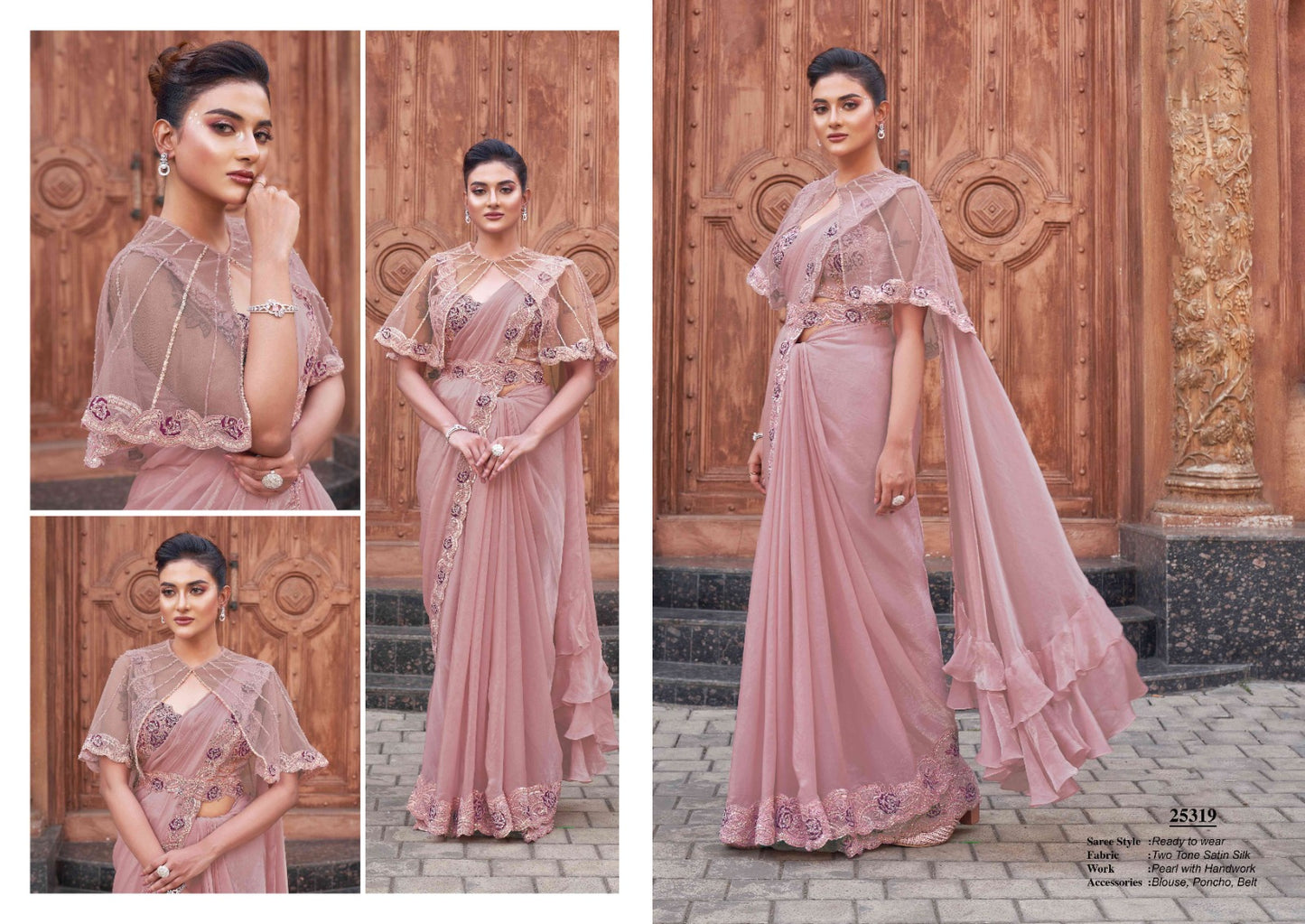 Embroidery Work Fancy Lace ready to Wear Saree
