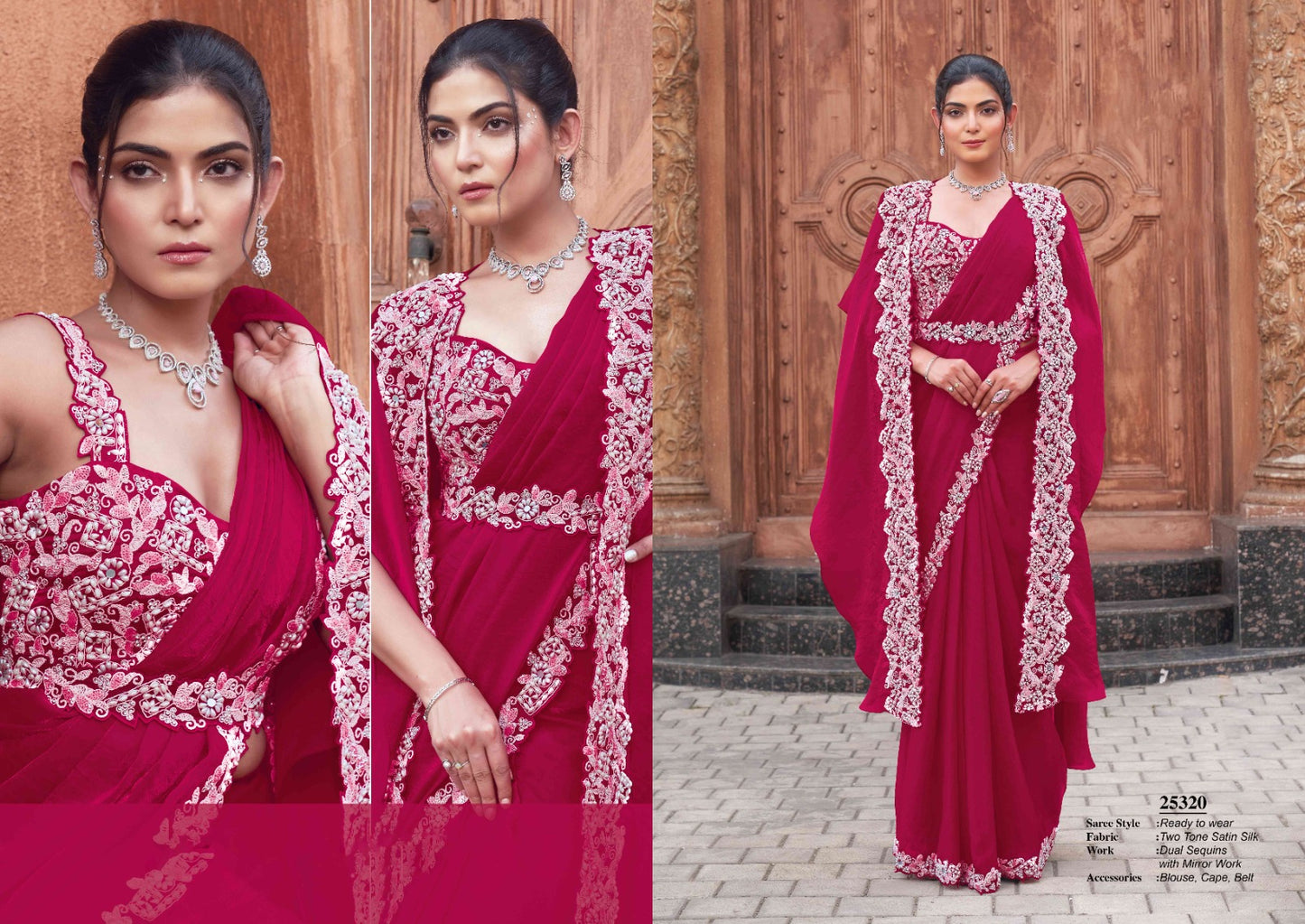 Embroidery Work Fancy Lace ready to Wear Saree