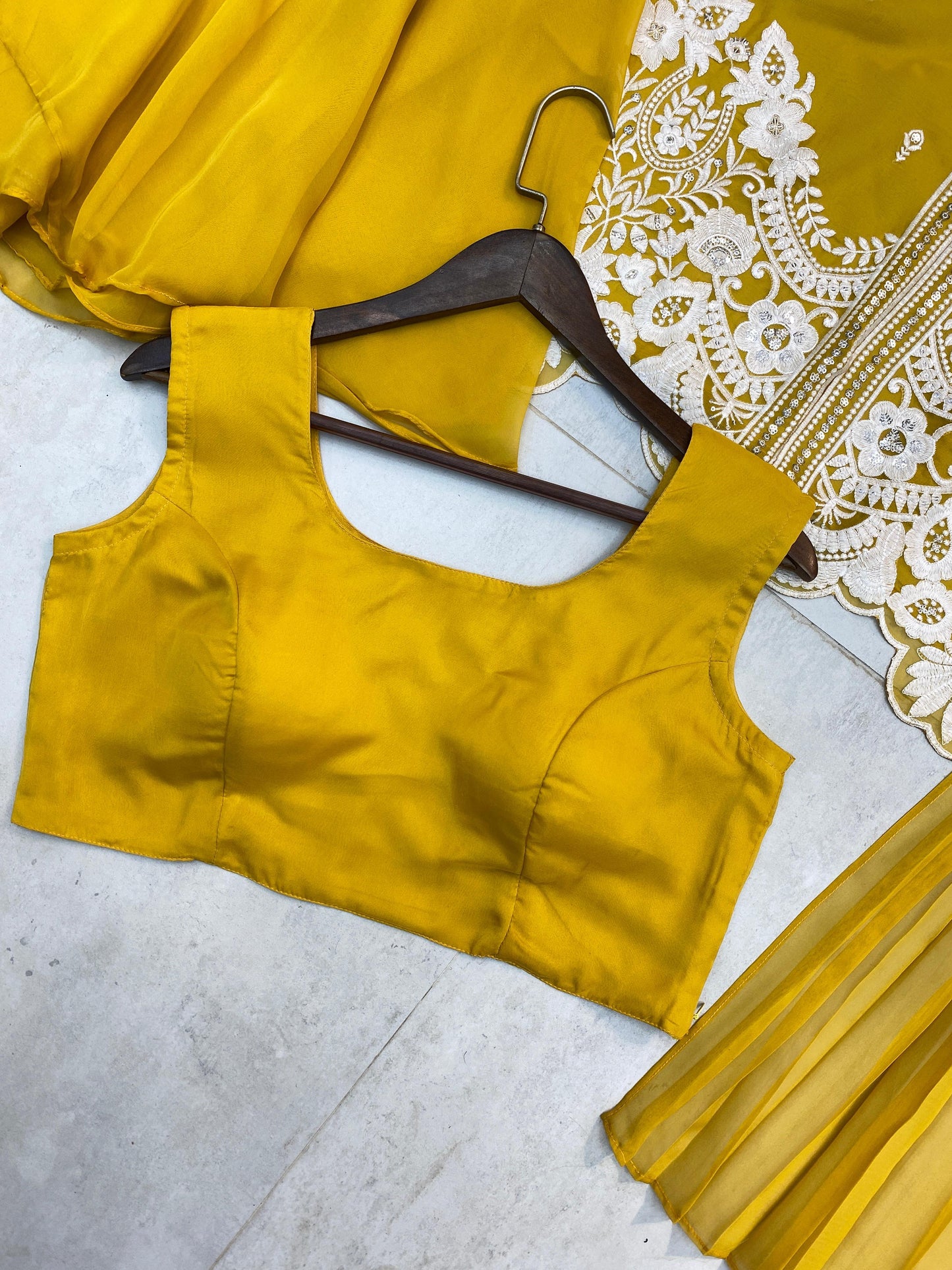Indo-Western Soft Organza With Sequence Work Palazzo Suit