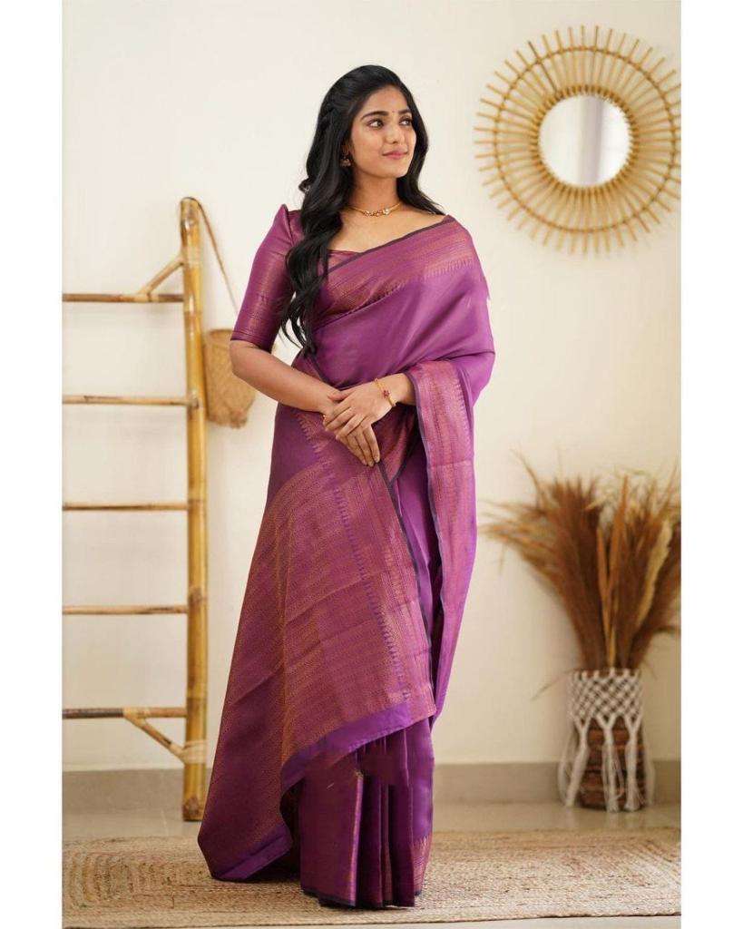Party Wear Jacquard Soft Lichi Silk Saree With Beautiful Rich Pallu