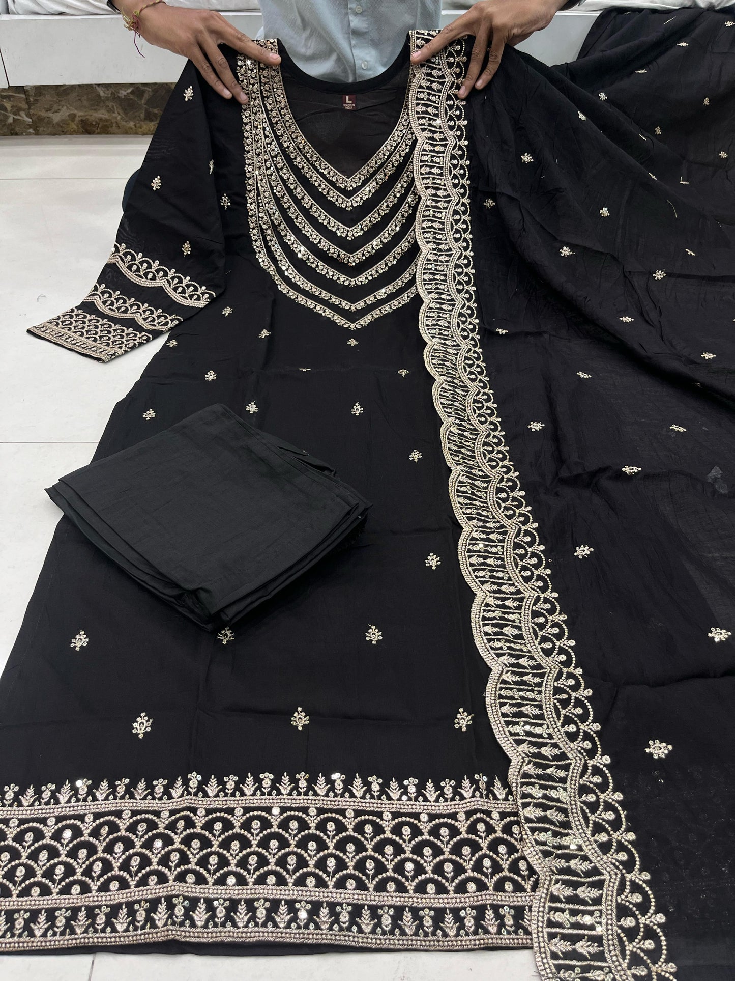 Beautiful Designer Party Wear Chanderi Silk Suit