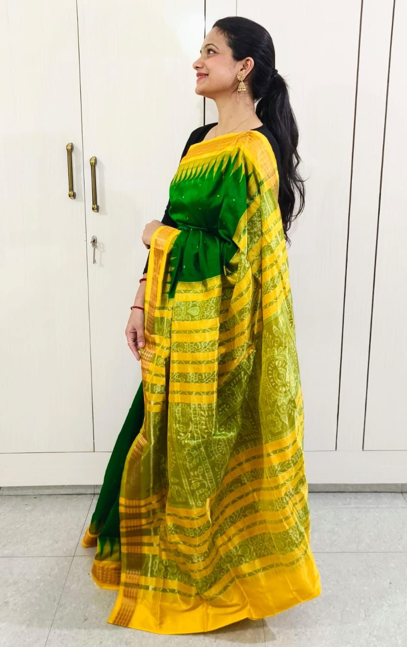Odisha Sambalpuri Half Tissue Bandha Silk Saree