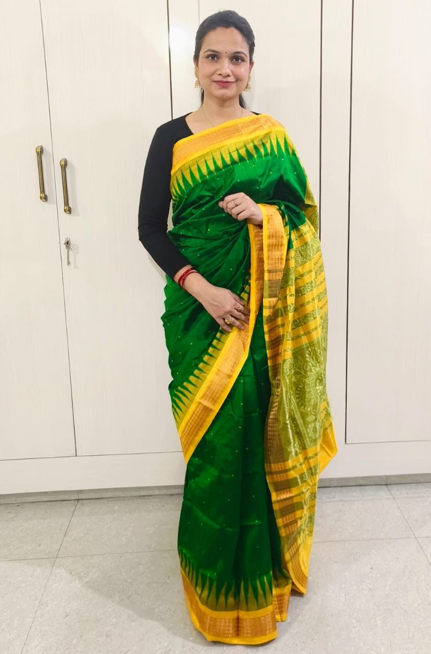 Odisha Sambalpuri Half Tissue Bandha Silk Saree