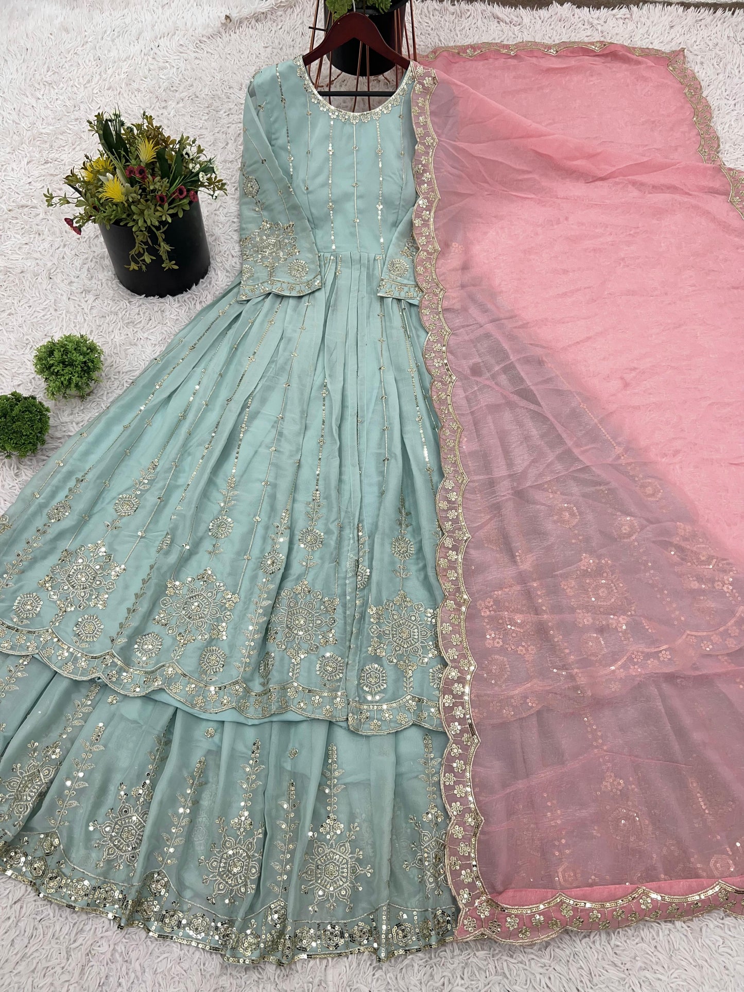 Pure Georgette Suit with Heavy Embroidery & Sequience Work