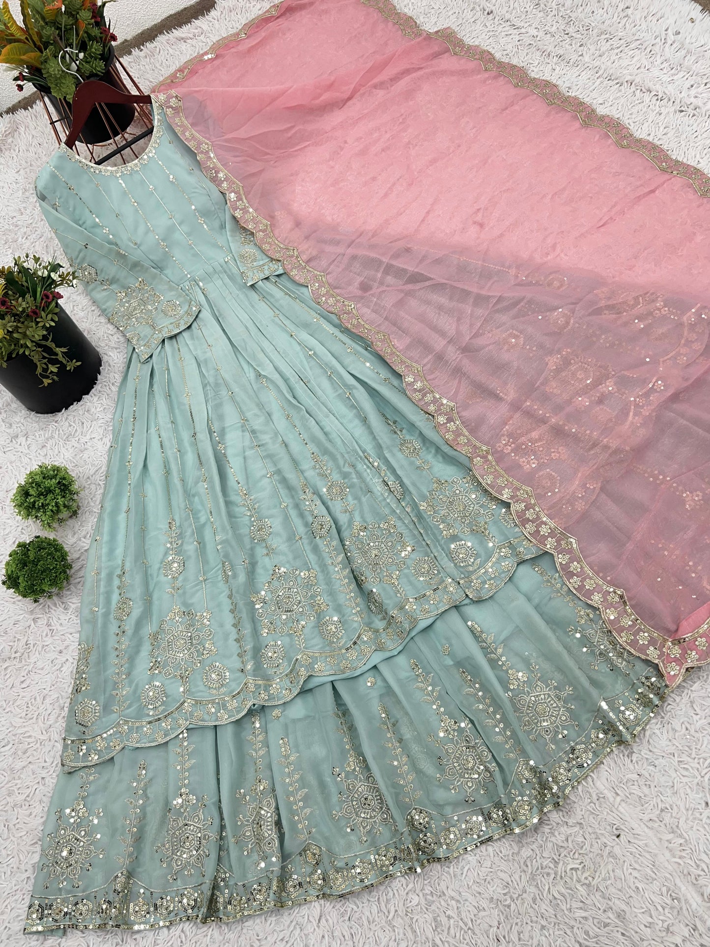 Pure Georgette Suit with Heavy Embroidery & Sequience Work