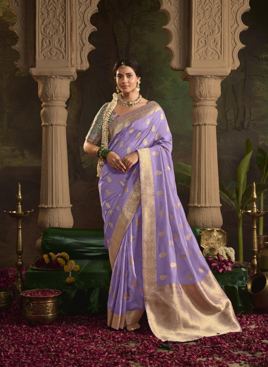 Pure Crepe Dola Silk with Zari Weaving & Unique Tassels Saree