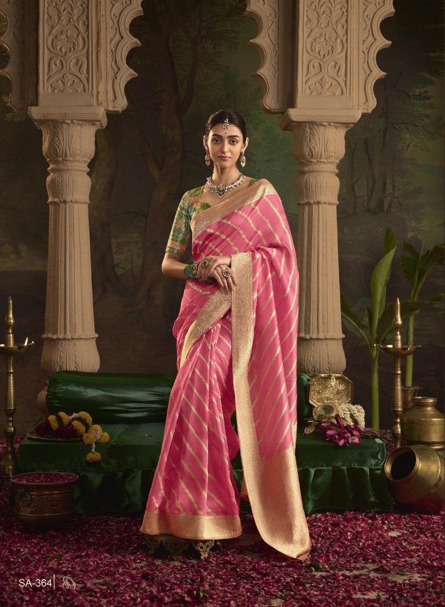 Pure Crepe Dola Silk with Zari Weaving & Unique Tassels Saree