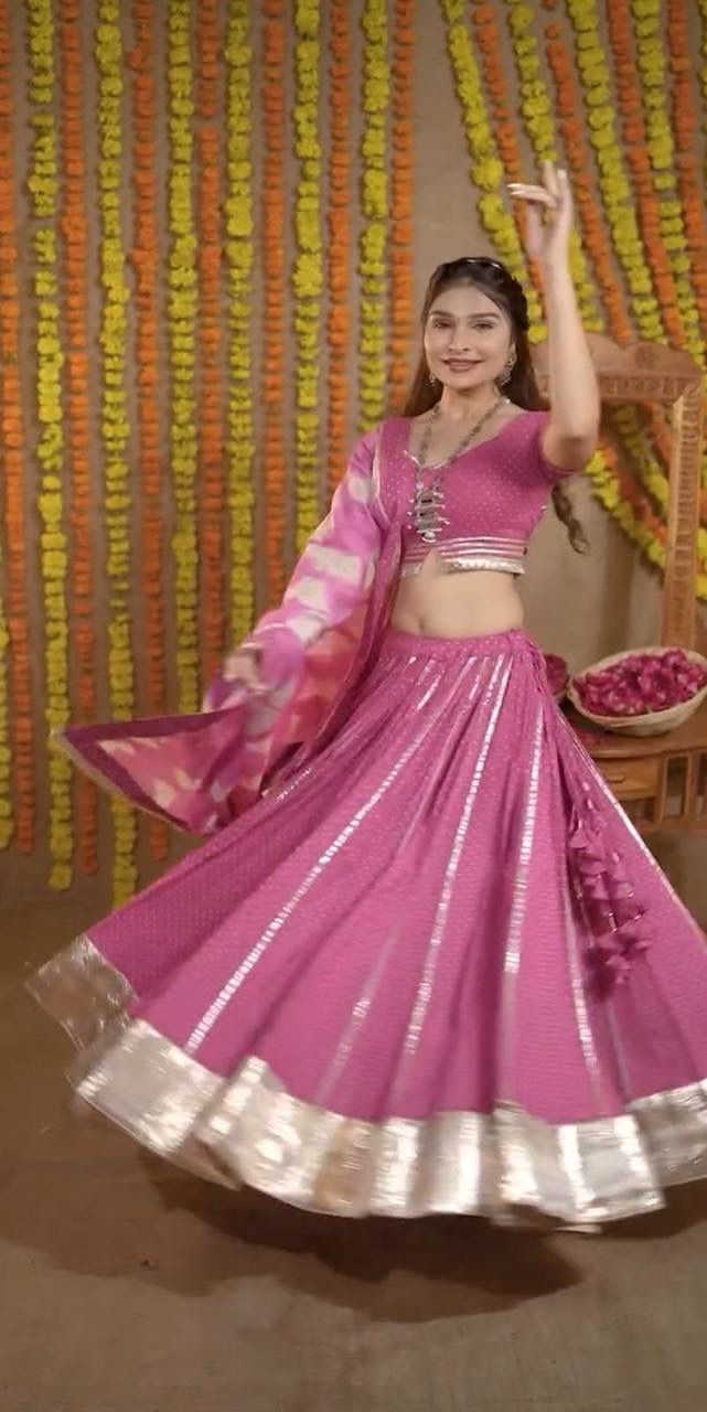 Women's Digital Print Muslin Cotton Lehenga Choli