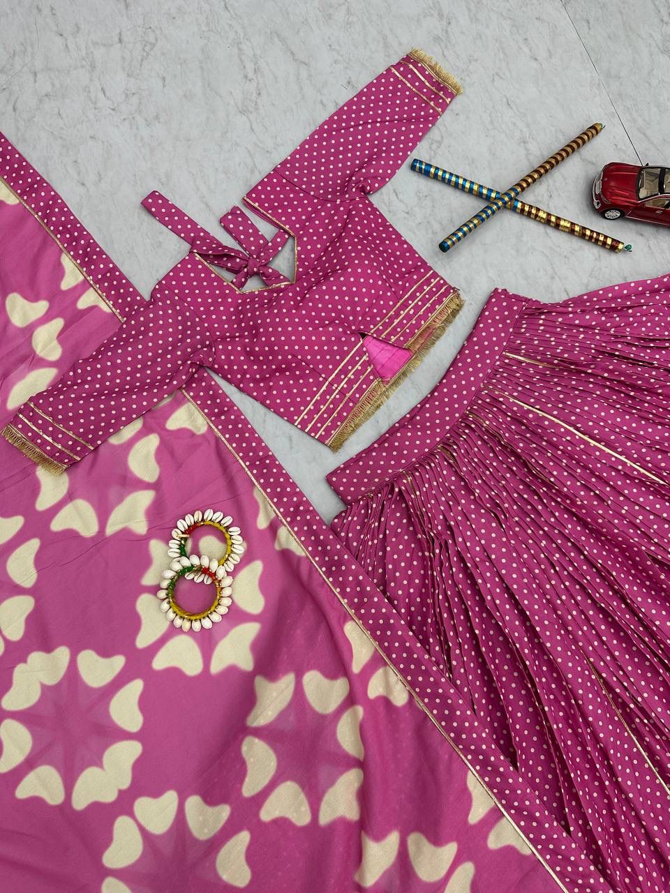 Women's Digital Print Muslin Cotton Lehenga Choli