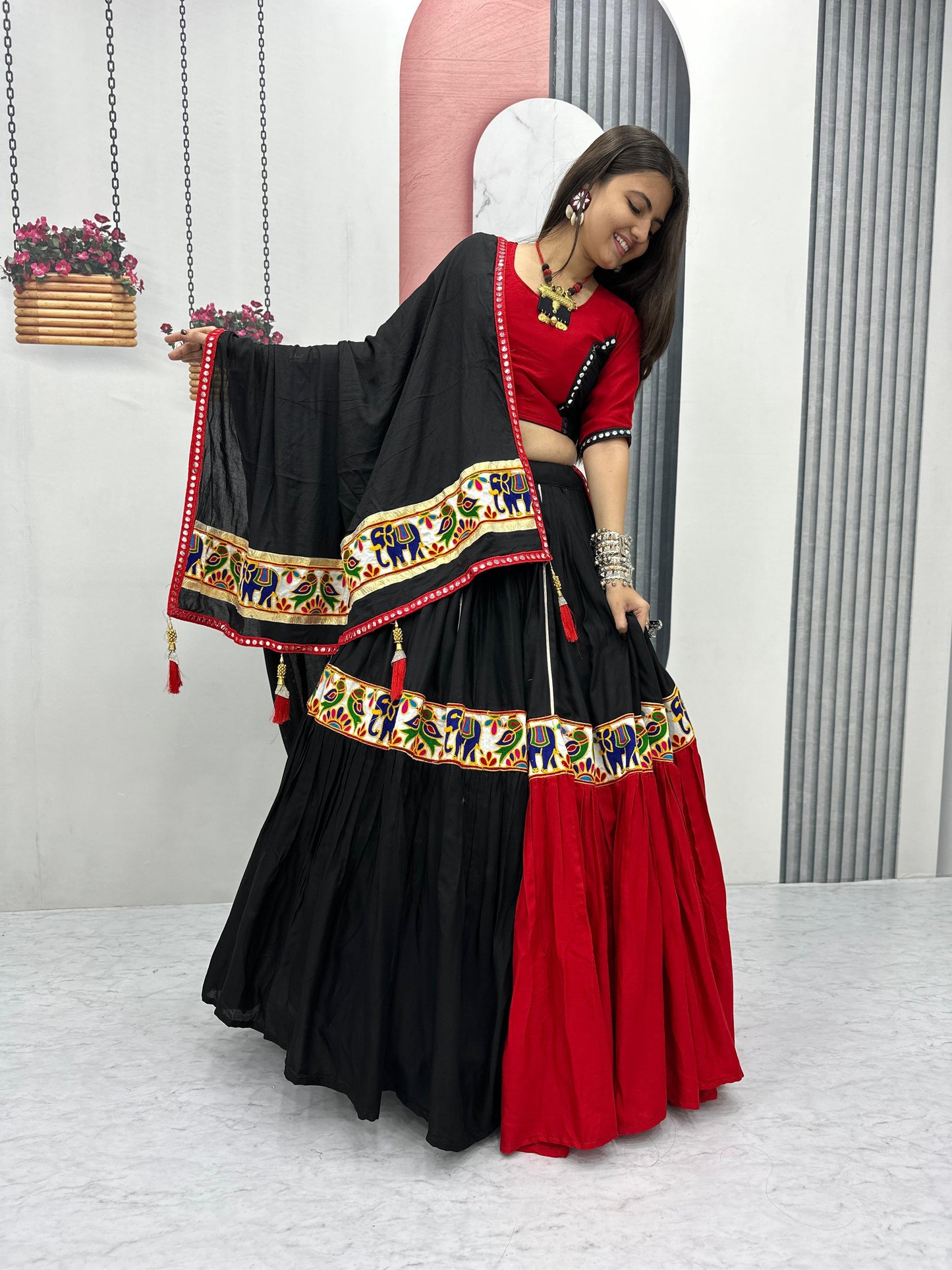 Pure Cotton Lehenga Choli with Gamathi Work