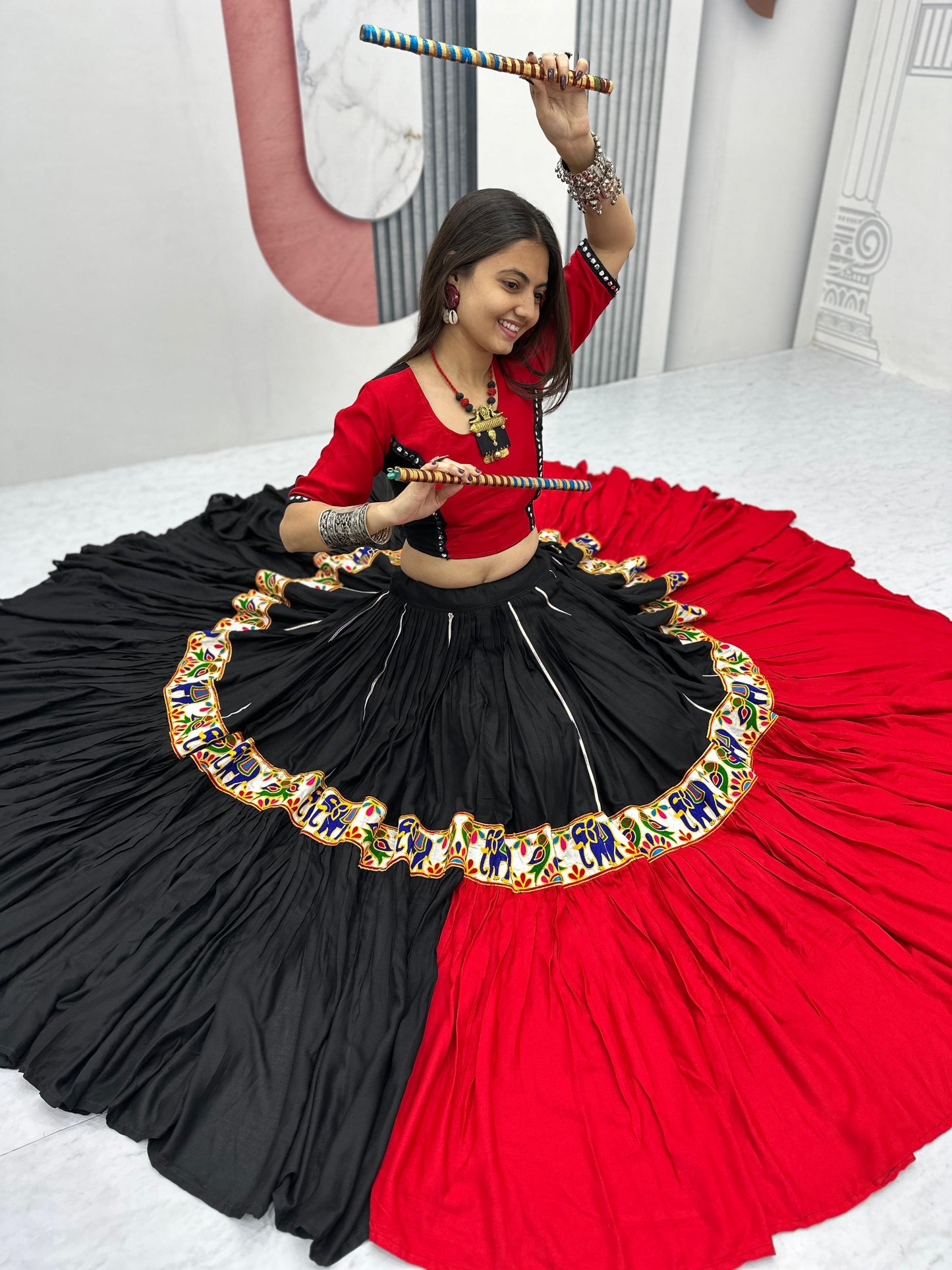 Pure Cotton Lehenga Choli with Gamathi Work
