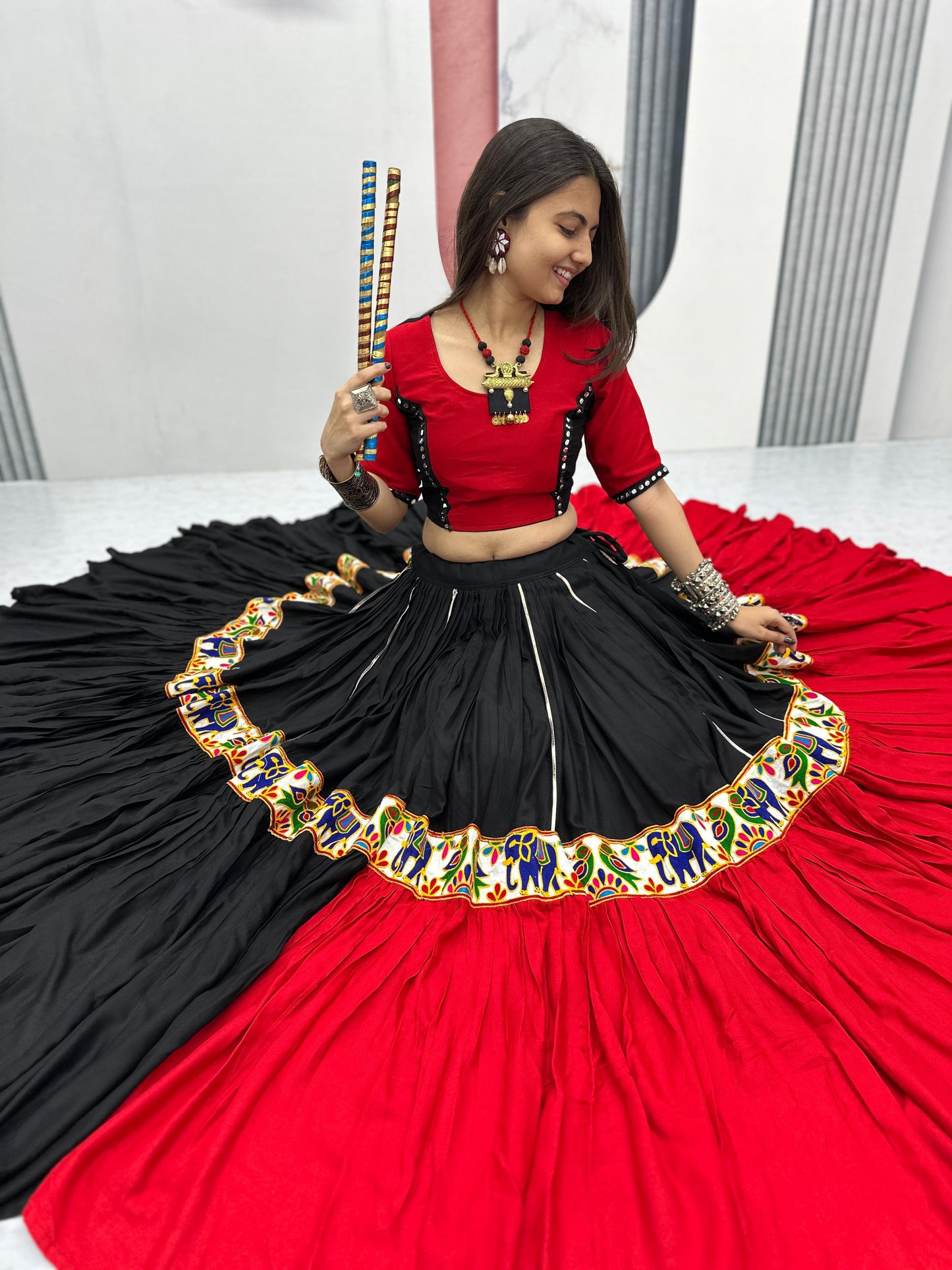 Pure Cotton Lehenga Choli with Gamathi Work