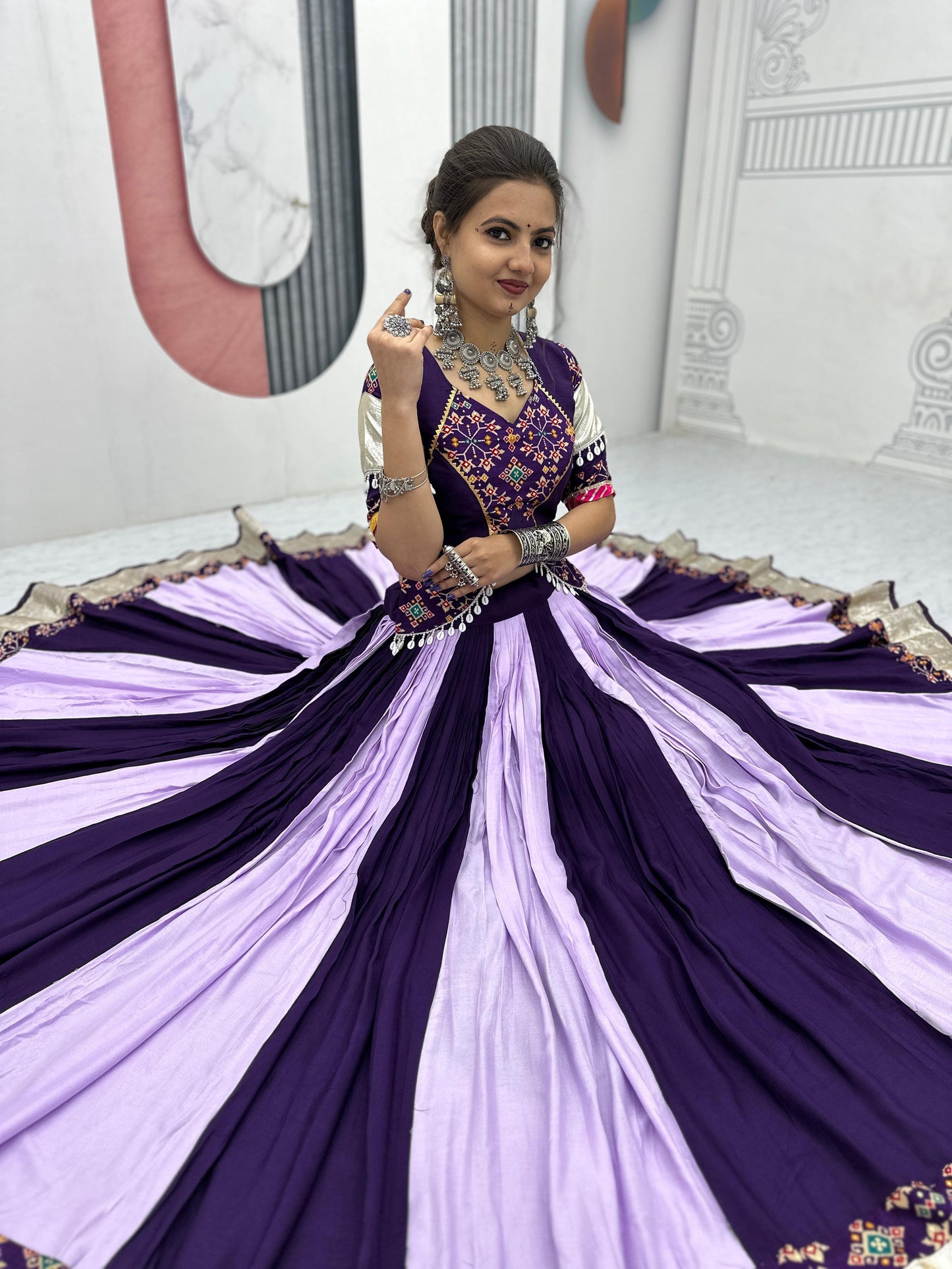 Navratri Special Cotton Lehenga Choli with 5 to 6 Mtr Flair