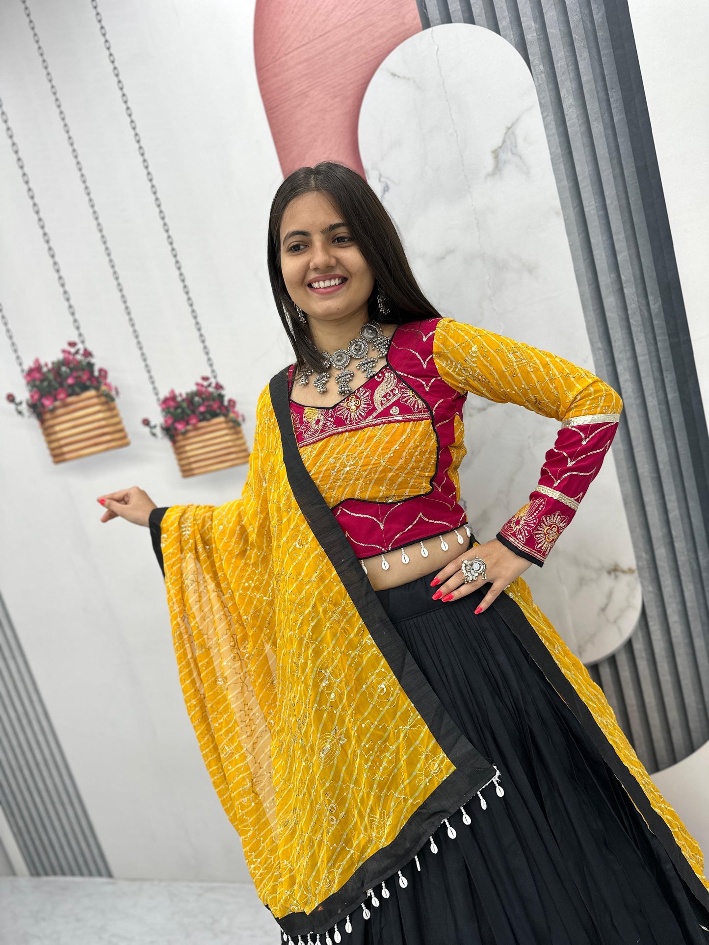 Riyon Cotton Lehenga Choli with Heavy Embroidery Thread And Sequence Work