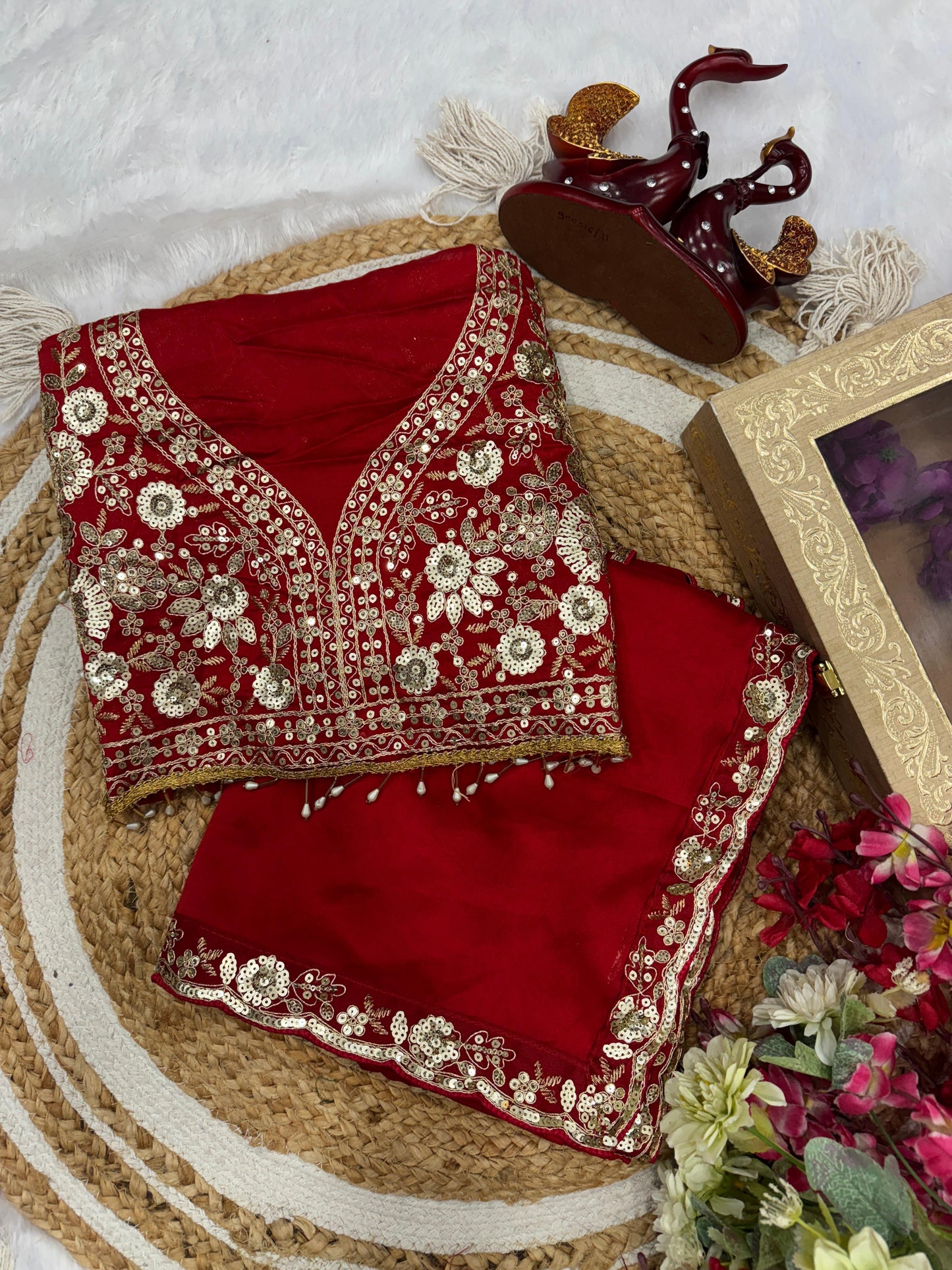Soft Rangoli Silk Saree with Sequin Embroidery Hand Stone Work Fancy Latkan Lace Border