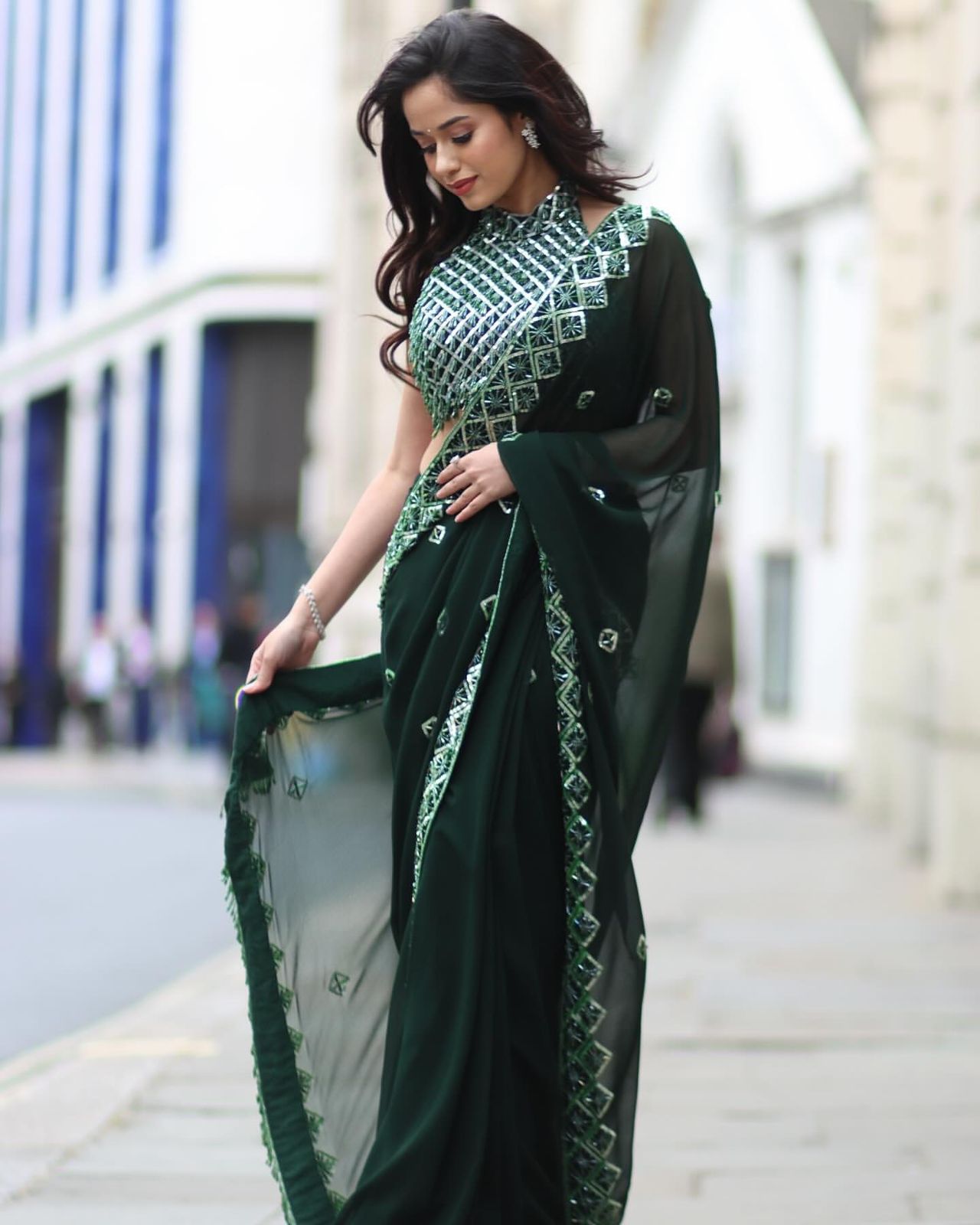 Rangoli Silk Saree with Heavy Sequence Embroidery Work