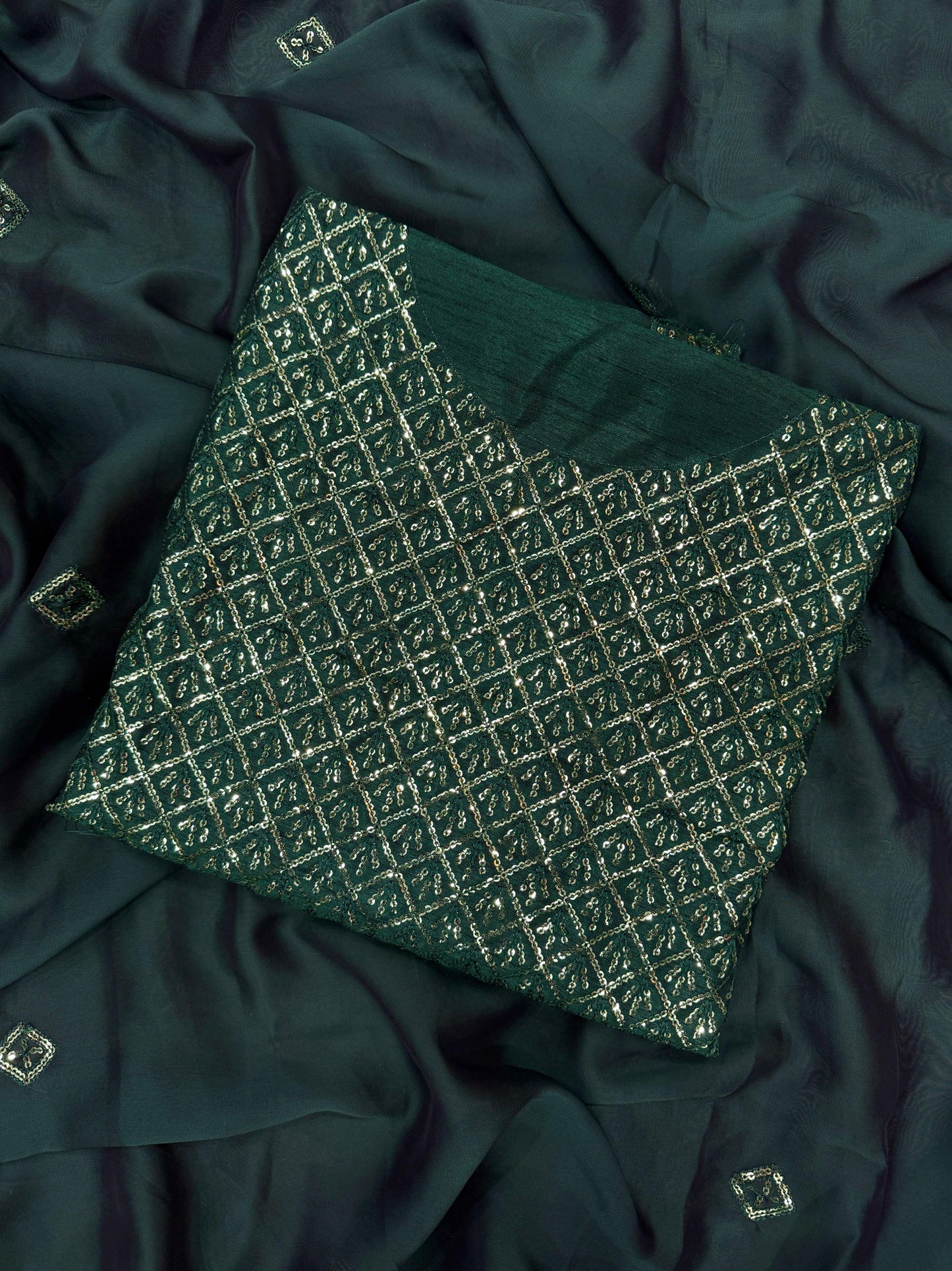 Rangoli Silk Saree with Heavy Sequence Embroidery Work