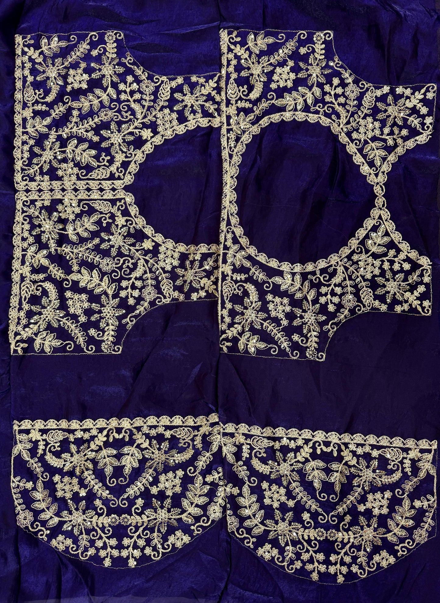 Pure Silk Embroidery Sequence Coding Work Saree with Blouse