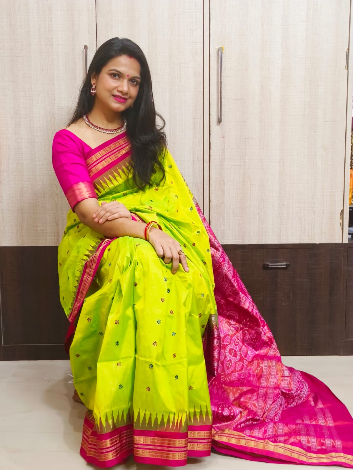 Odisha Sambalpuri Half Tissue Bandha Silk Saree