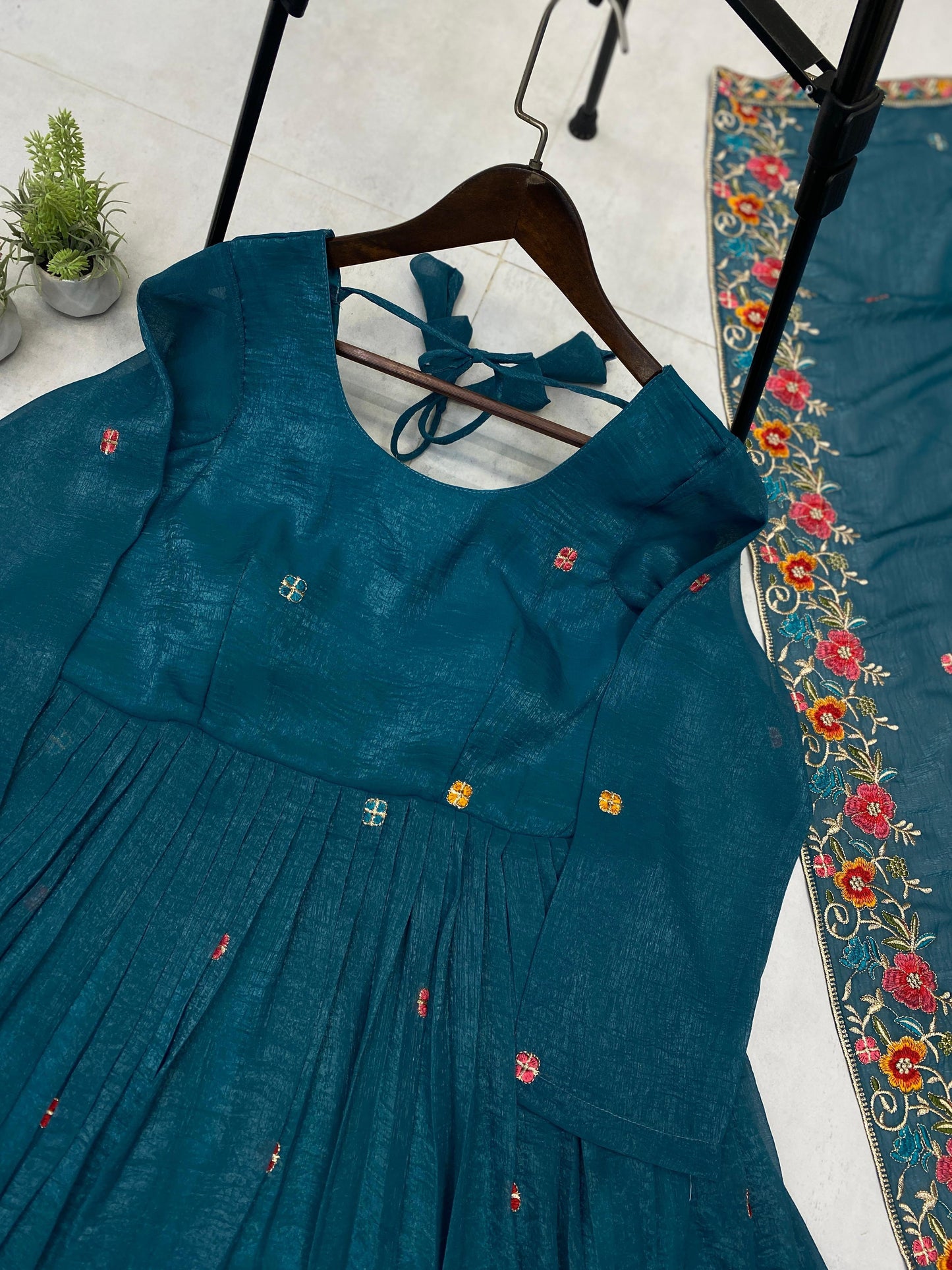 Anarkali Gown with Heavy Embroidery and Sequence Work