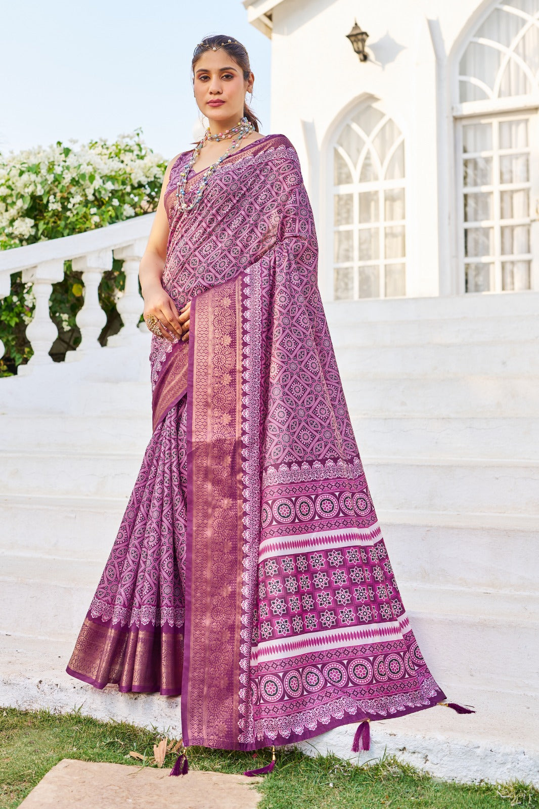 Jacqard Digital Print Saree