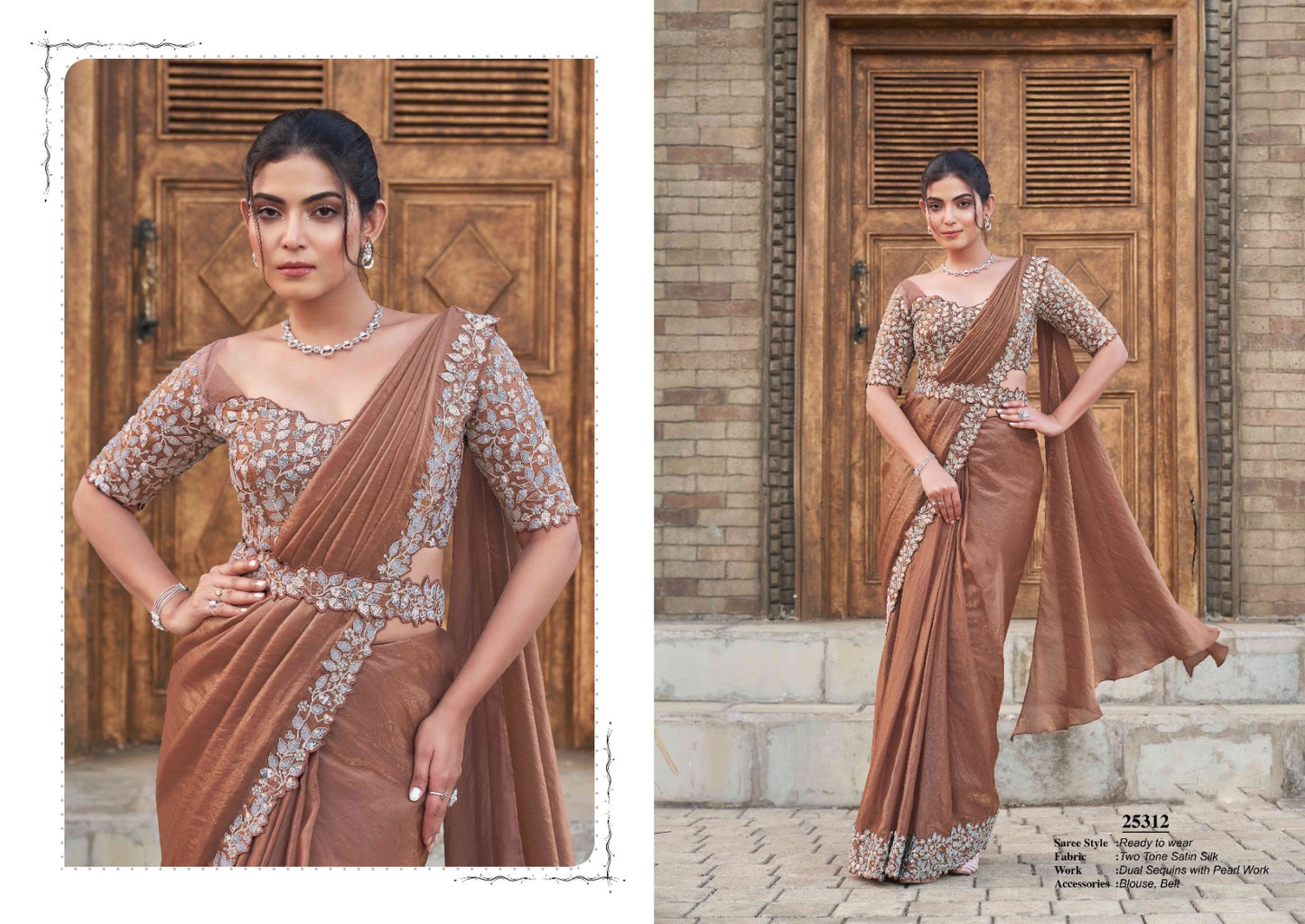 Embroidery Work Fancy Lace ready to Wear Saree