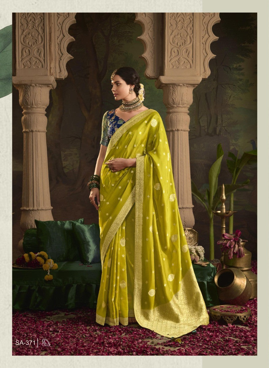 Pure Crepe Dola Silk with Zari Weaving & Unique Tassels Saree