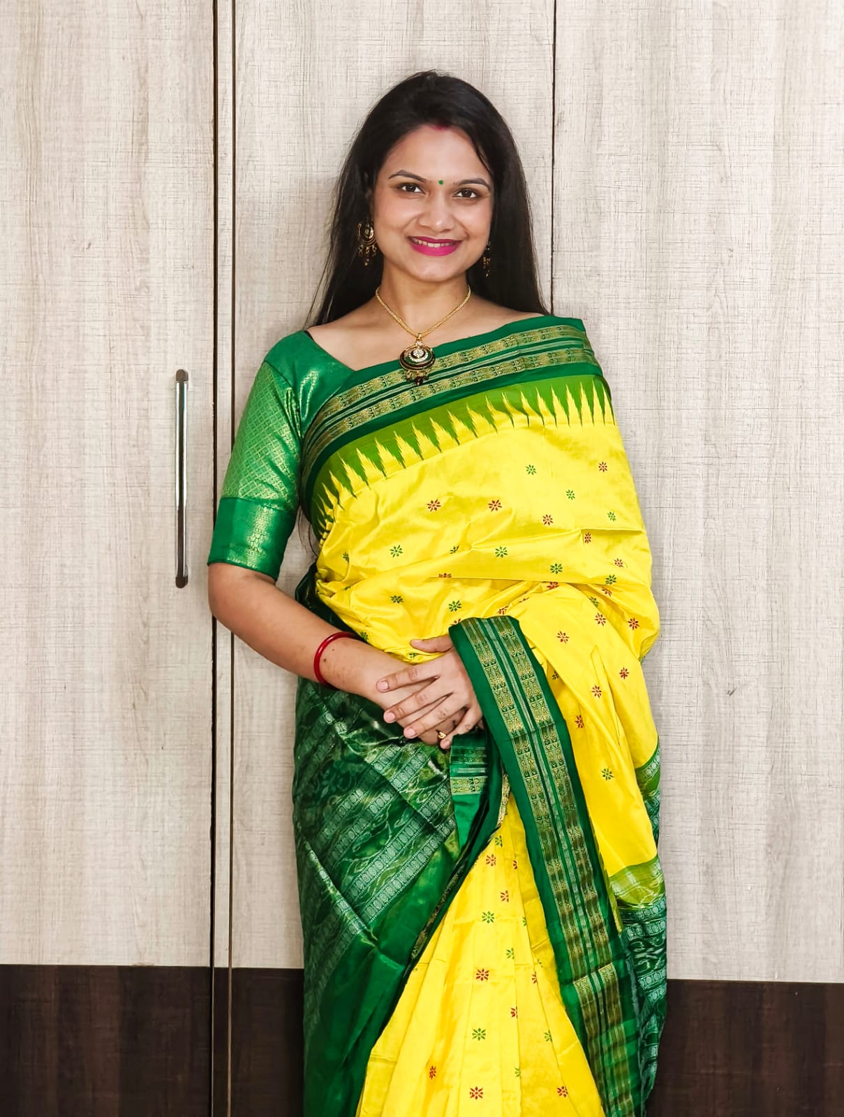 Odisha Sambalpuri Half Tissue Bandha Silk Saree