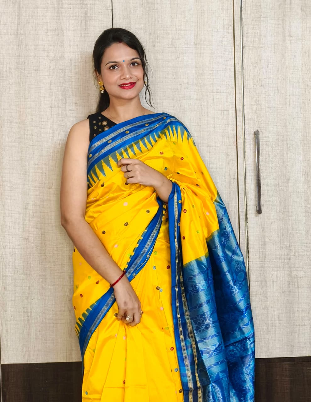Odisha Sambalpuri Half Tissue Bandha Silk Saree
