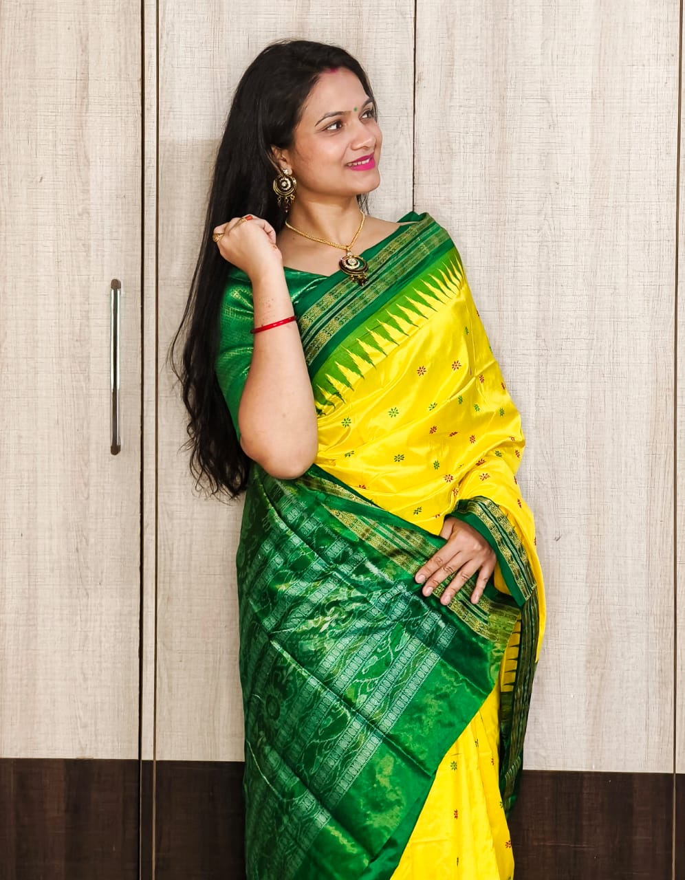 Odisha Sambalpuri Half Tissue Bandha Silk Saree