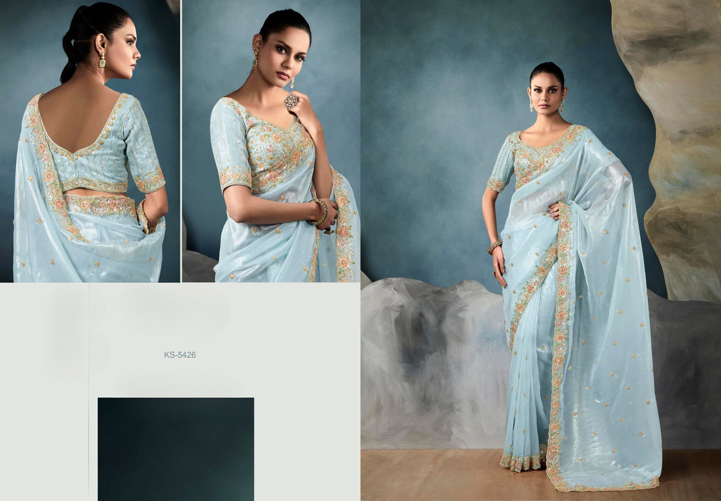 Fancy Party Wear Embroidery Saree