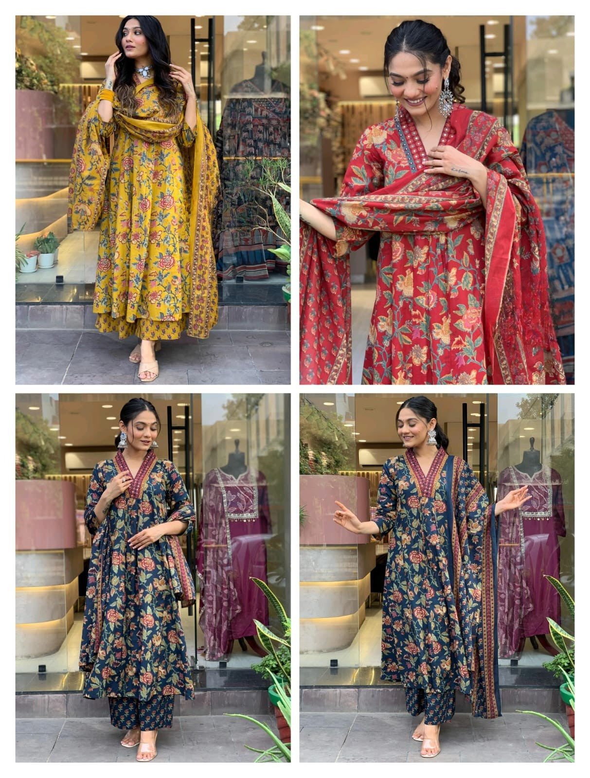 Pure cambric cotton  printed kurta & pant with dupatta