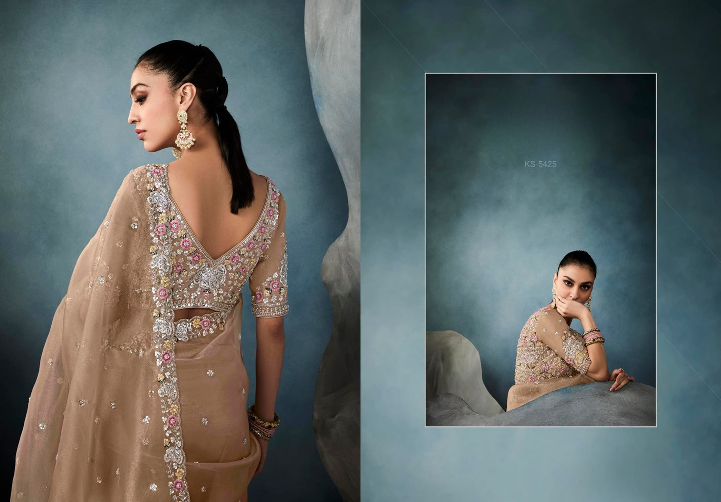 Fancy Party Wear Embroidery Saree