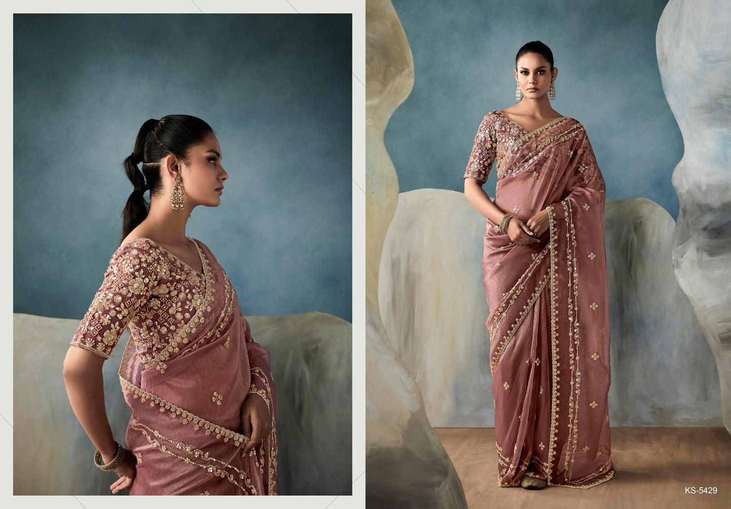 Fancy Party Wear Embroidery Saree